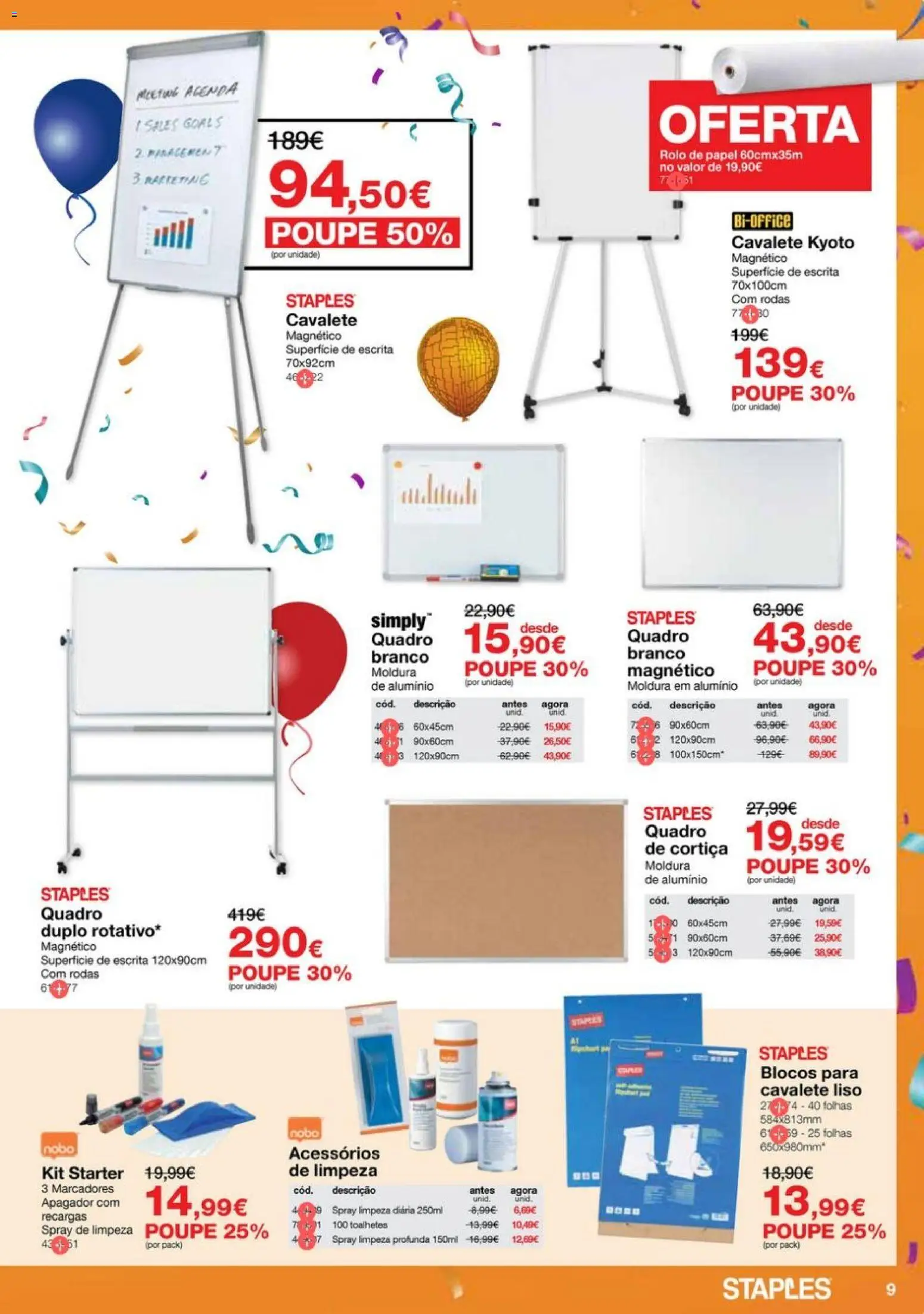 Staples - Festa das Cadeiras e Mobiliário │ válido de 06.11.2025 | Página: 9 | Produtos: Moldura, Quadro, Cavalete