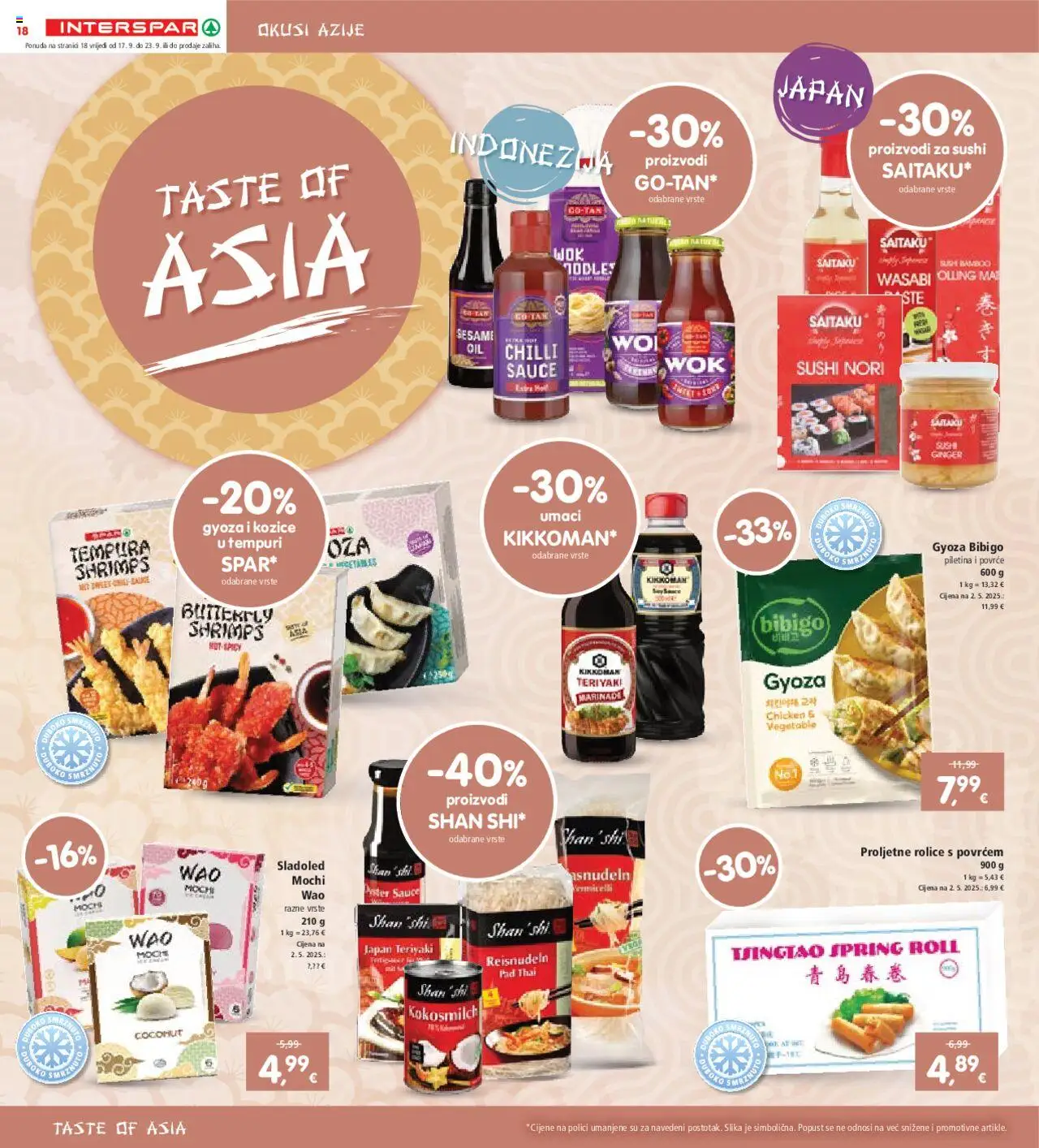 Interspar katalog | vrijedi od 17.09.2025 | Stranica: 20 | Proizvodi: Piletina, Sushi, Povrće, Kozice