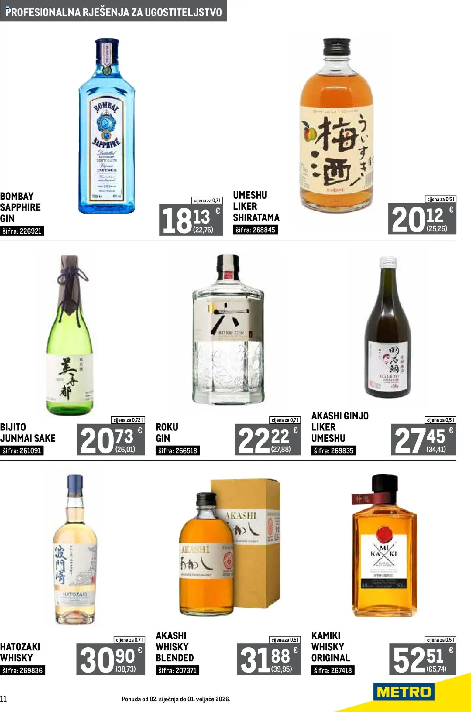 Metro katalog | vrijedi od 02.01.2026 | Stranica: 11 | Proizvodi: Gin, Whisky, Liker