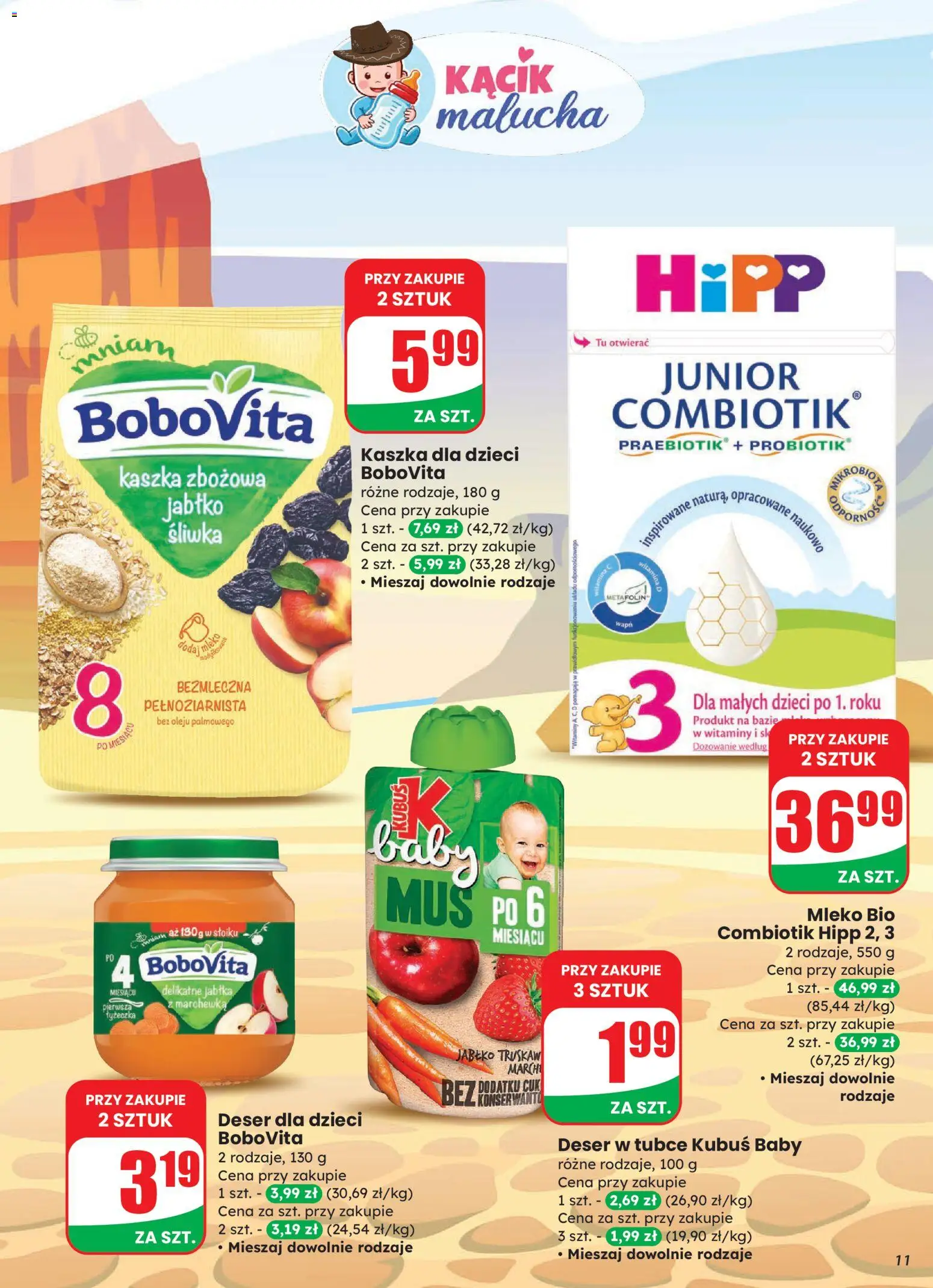 Dino Gazetka od 12.11.2025 | Strona: 11 | Produkty: Kaszka dla dzieci, Ser, Jabłka, Marchewka