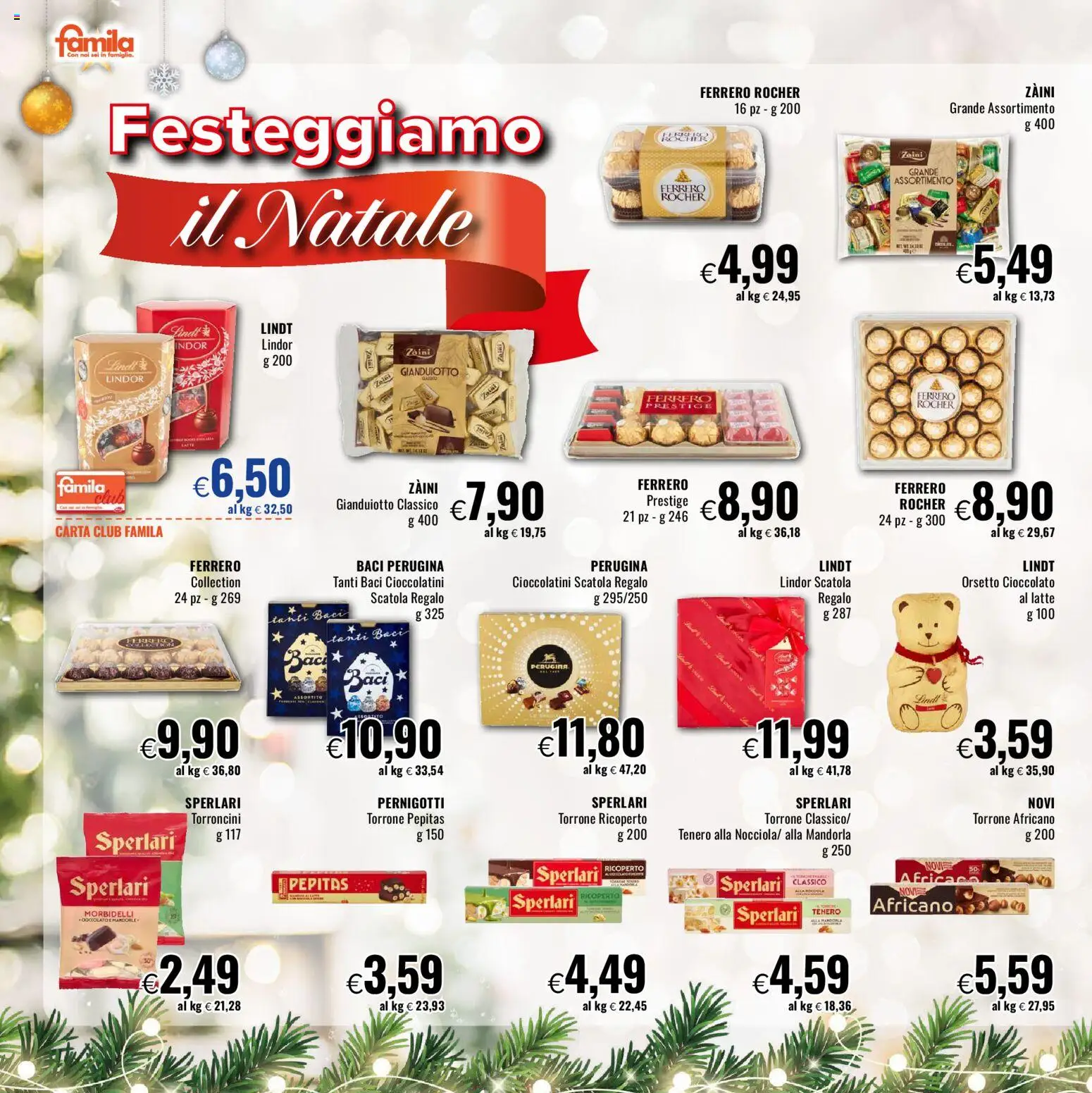 Volantino Famila del 11.12.2025 | Pagina: 18 | Prodotti: Cioccolato, Latte, Cioccolatini, Scatola