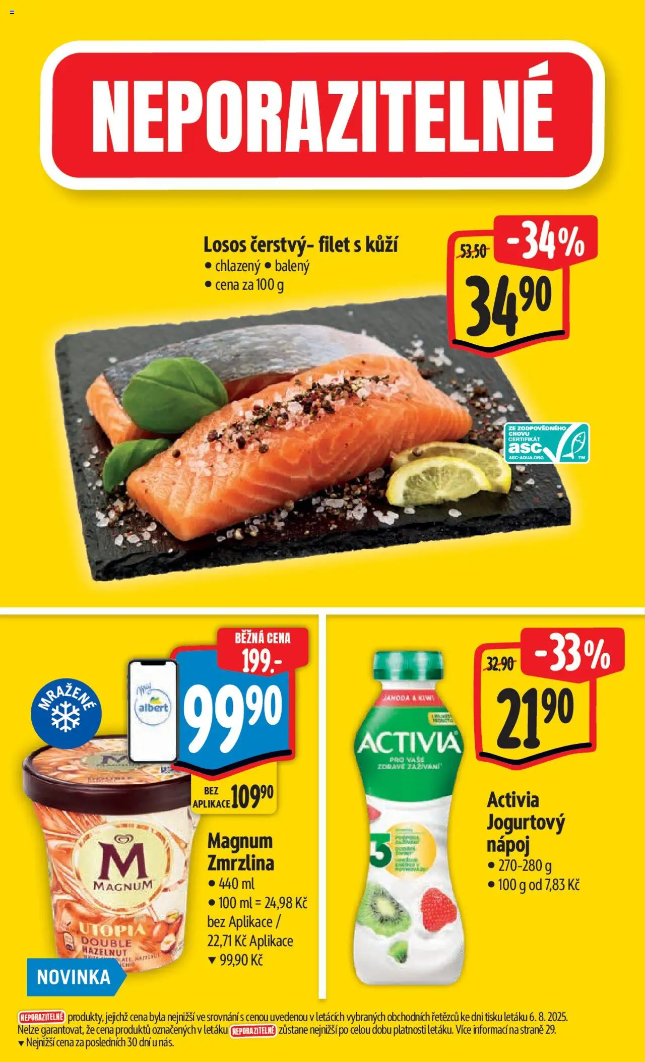 Albert leták - Hypermarket od 13.08.2025 | Strana: 3 | Produkty: Kiwi, Zmrzlina, Losos, Filet