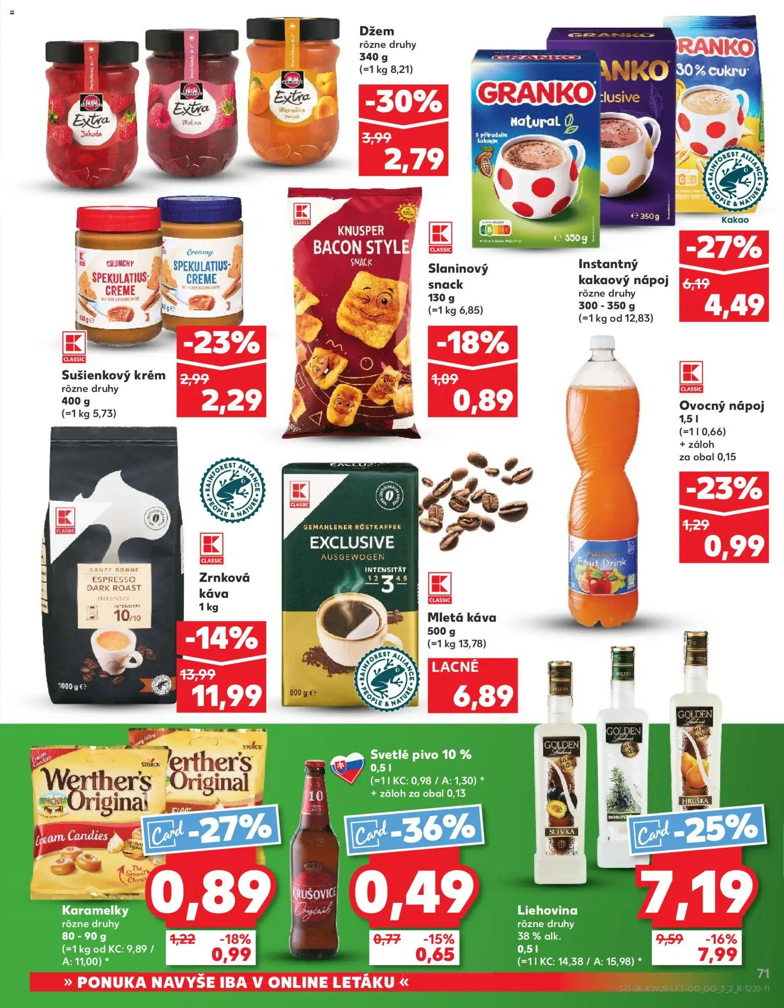 Nové Kaufland akcie – leták je platný od 26.02.2026 | Strana: 71 | Produkty: Pivo, Káva, Granko, Kakao