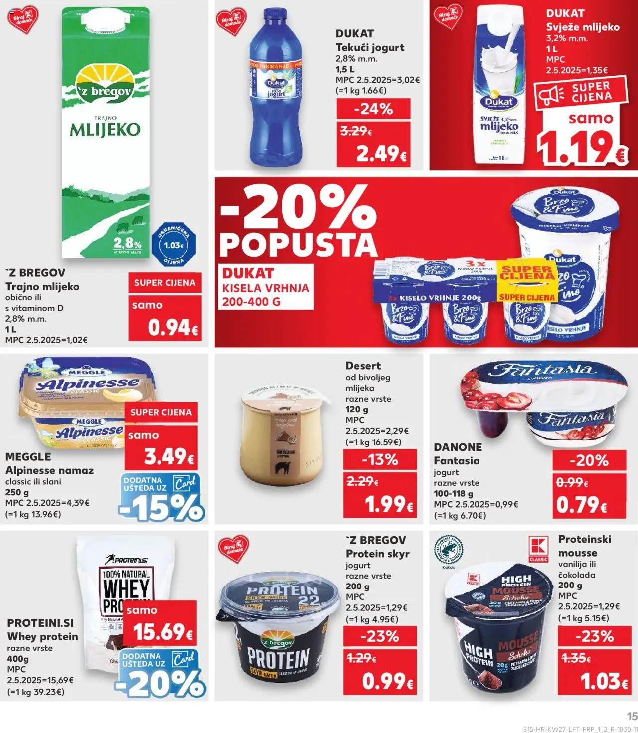 Kaufland katalog | vrijedi od 02.07.2025 | Stranica: 15 | Proizvodi: Mlijeko, Jogurt, Čokolada, Kakao