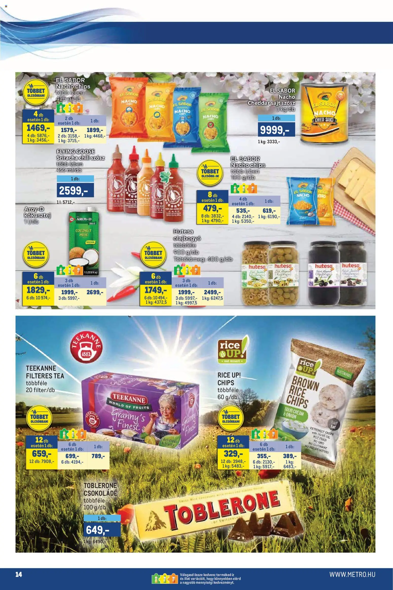 Metro akciós ujság - amely érvényes a következő dátumtól: 02.05.2026 | Oldal: 14 | Termékek: Chili, Chips, Sajt, Szósz