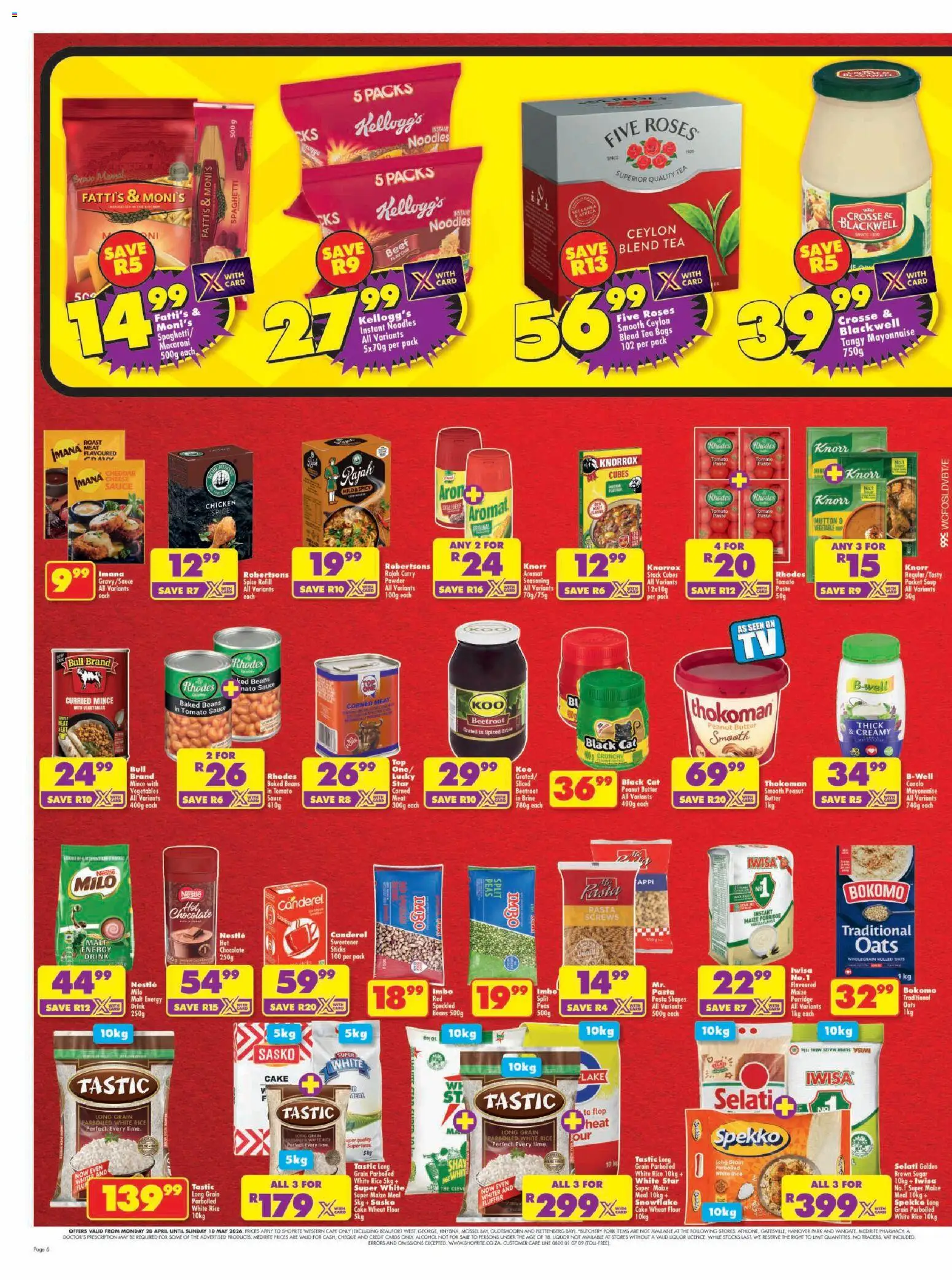 New Shoprite catalogue – valid from 20.04.2026 | Page: 6 | Products: Sweetener, Tomato sauce, Peanut butter, Curry powder