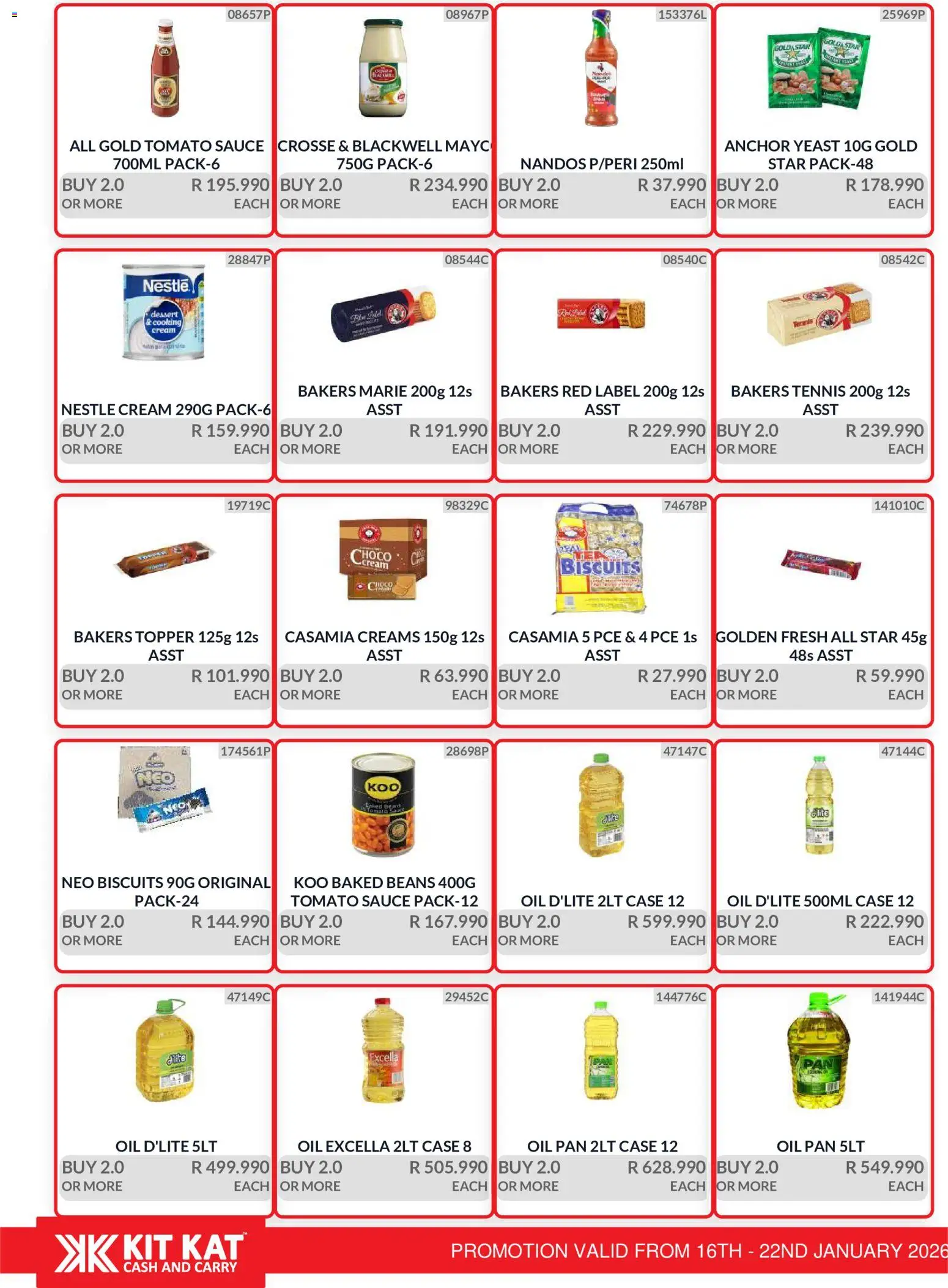 New KIT KAT Cash & Carry catalogue – valid from 16.01.2026 | Page: 8 | Products: Beans, Baked beans, Biscuits, Cream