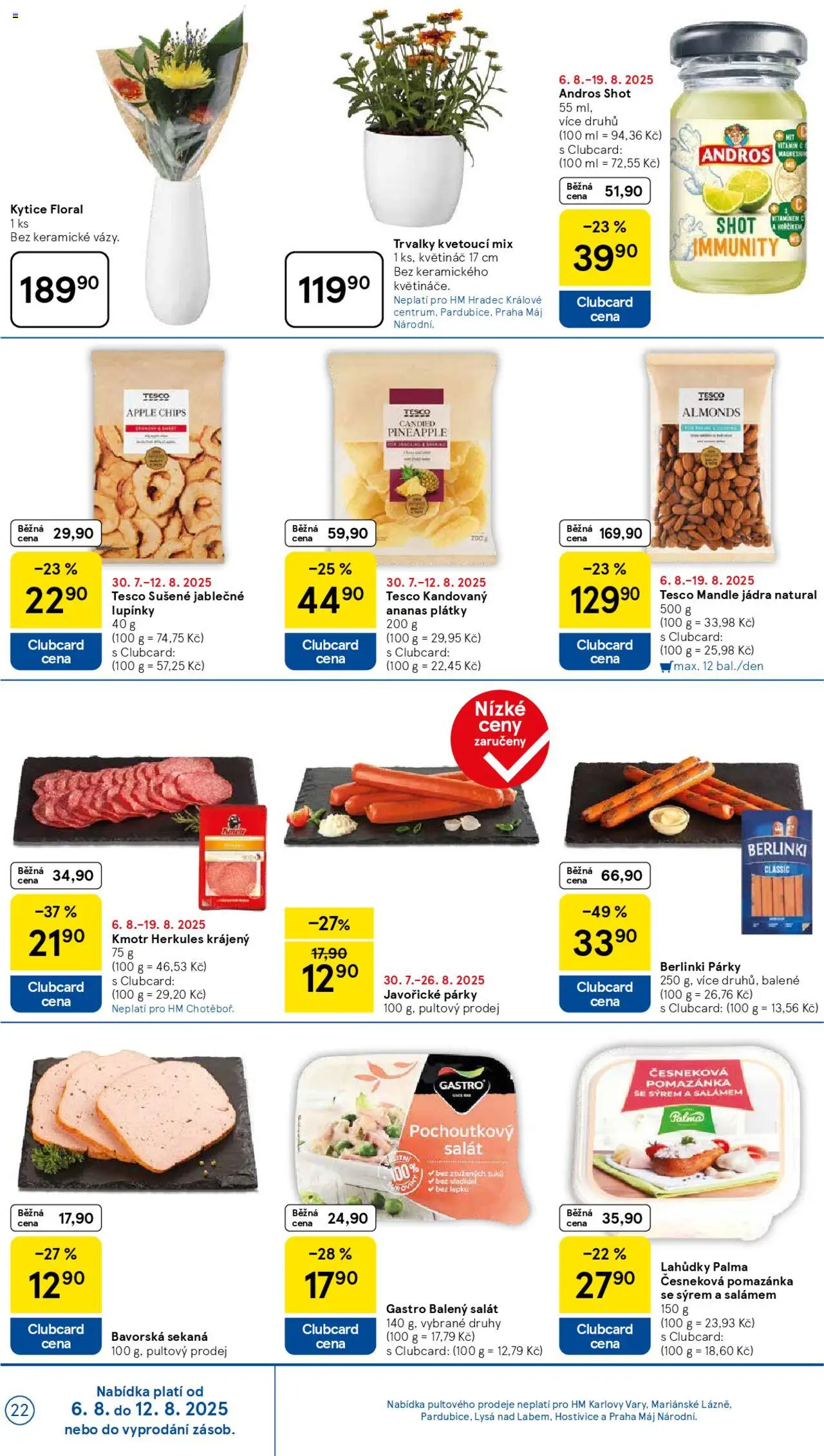 Tesco leták - Hypermarket od 06.08.2025 | Strana: 22 | Produkty: Apple, Pomazánka, Kytice, Mandle