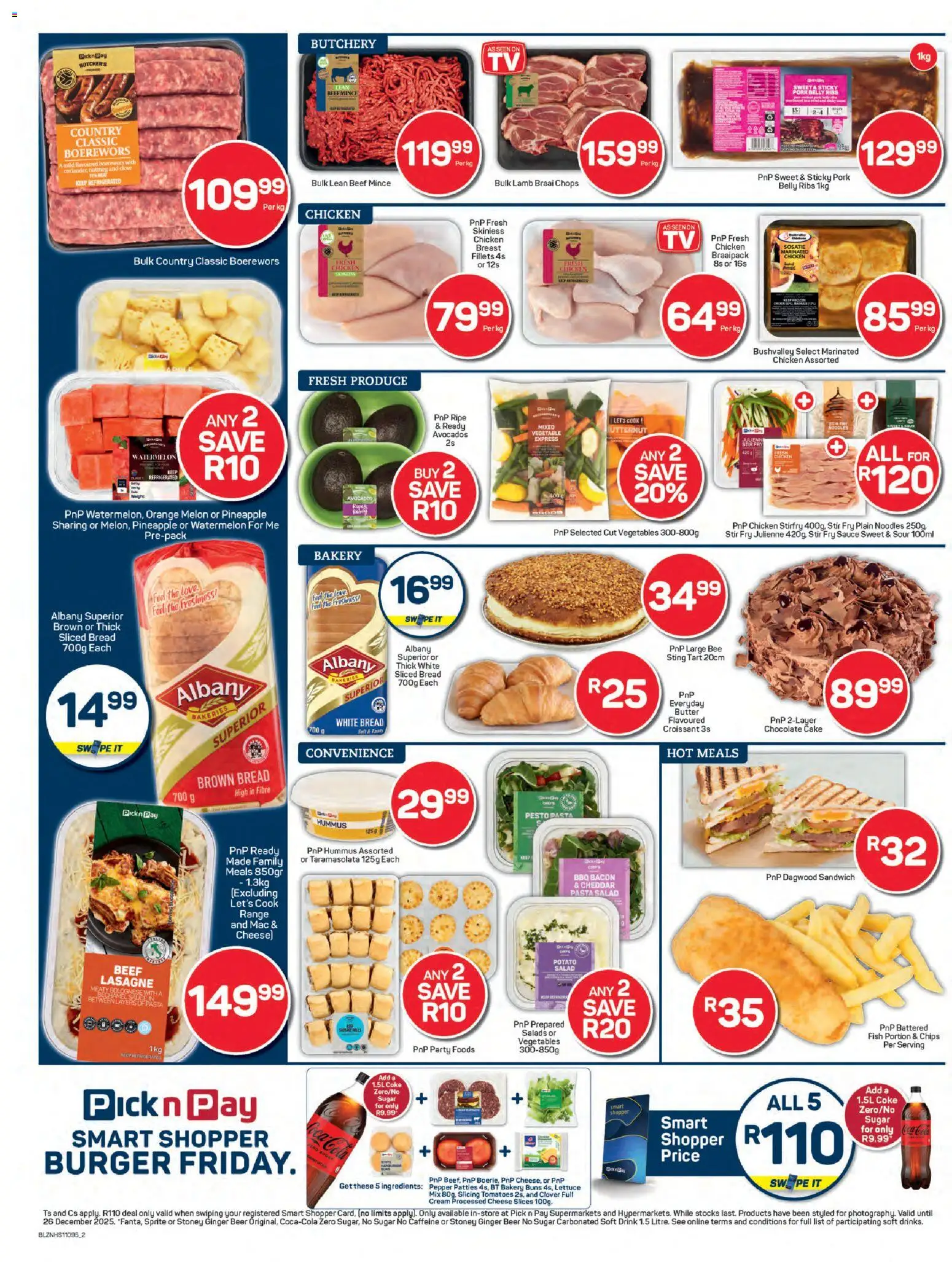 New Pick n Pay catalogue – valid from 23.10.2025 | Page: 2 | Products: Buns, Boerewors, Stoney, Sugar