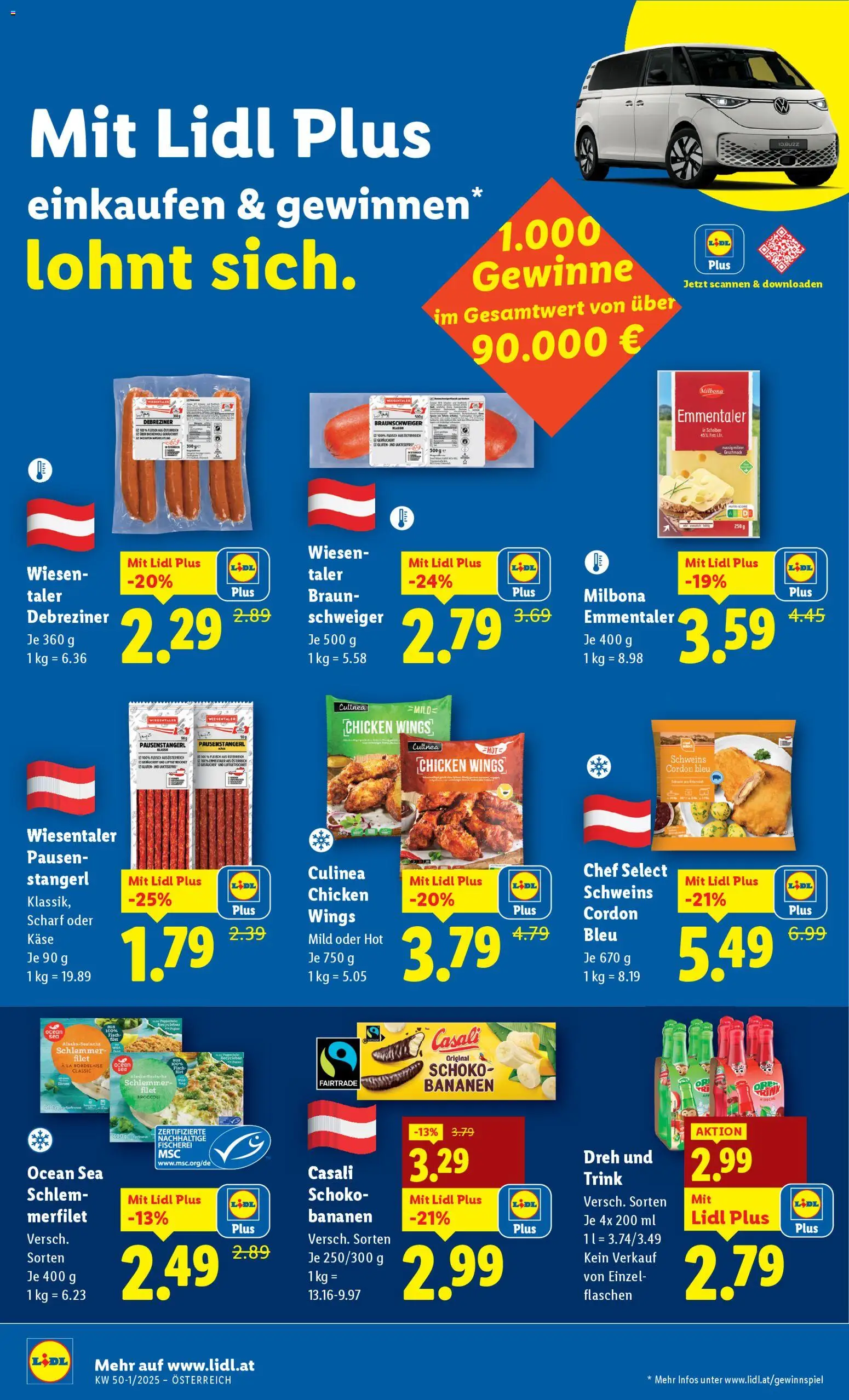 Lidl Flugblatt - Eisenstadt, Ebenfurth, Mattersburg gültig ab 04.12.2025 | Seite: 44 | Produkte: Käse, Bananen, Fisch