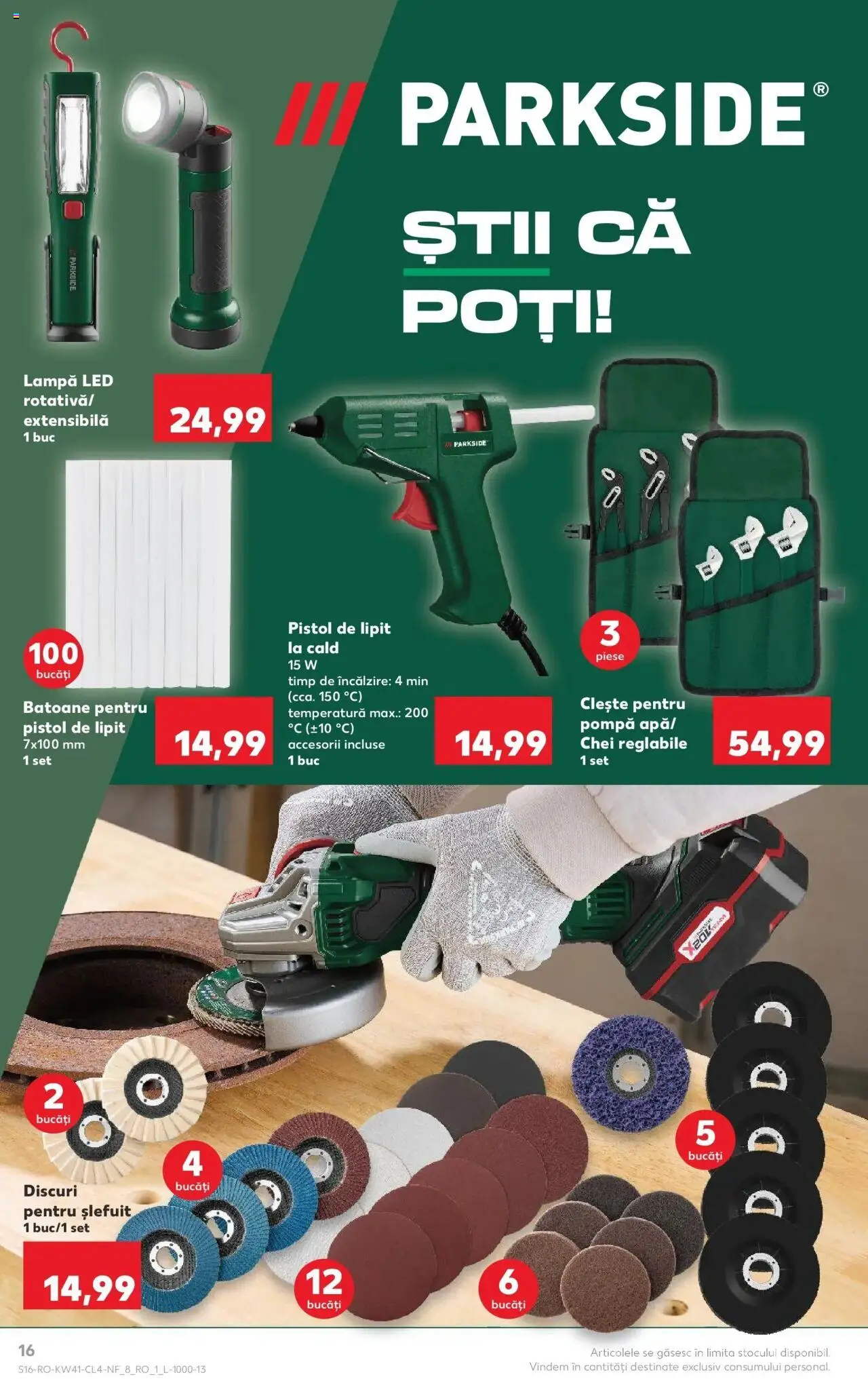 Noul catalog Kaufland – valabil de la 08.10.2025 | Pagină: 16 | Produse: Clește, Babak, Lampă
