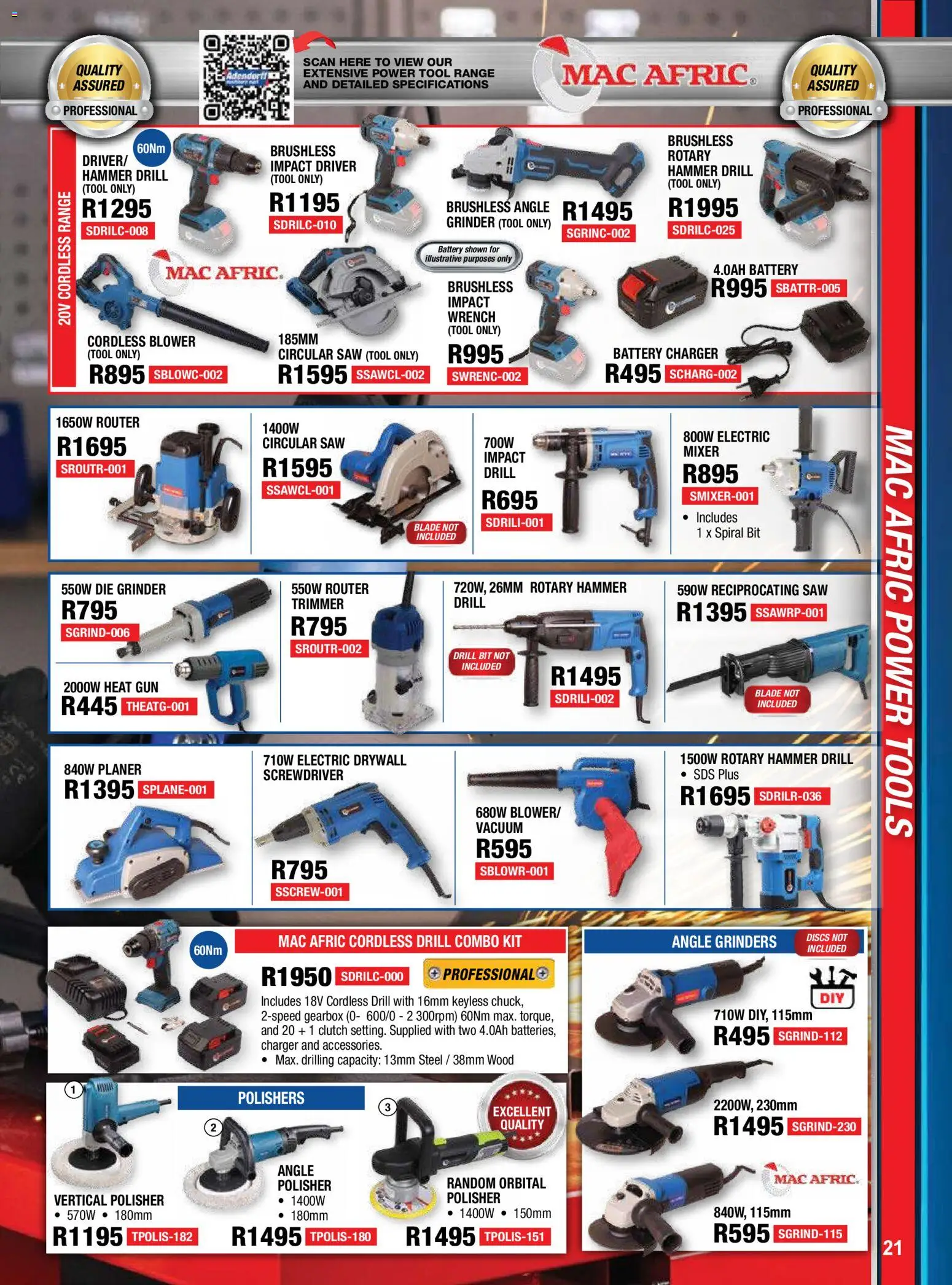 New Adendorff catalogue – valid from 01.02.2026 | Page: 23 | Products: Router, Grinder, Rotary hammer, Wrench