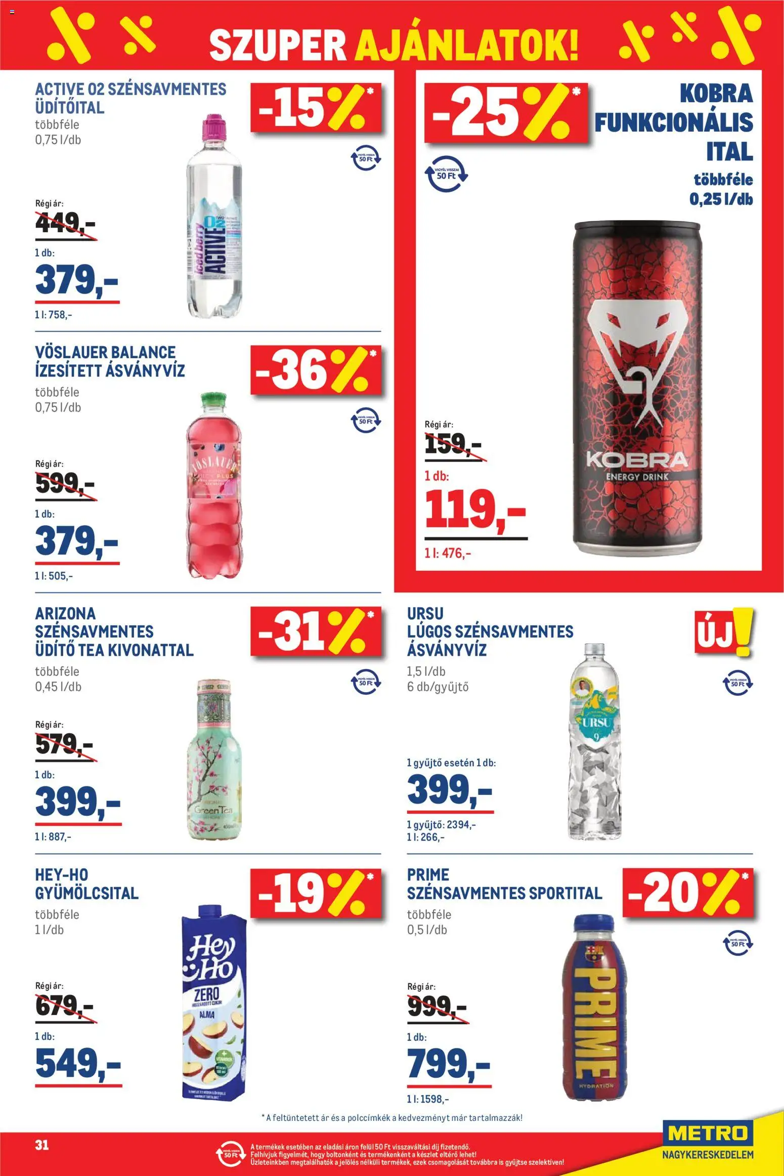 Metro akciós ujság - amely érvényes a következő dátumtól: 07.04.2026 | Oldal: 31 | Termékek: Ásványvíz, Alma, Tea, Só