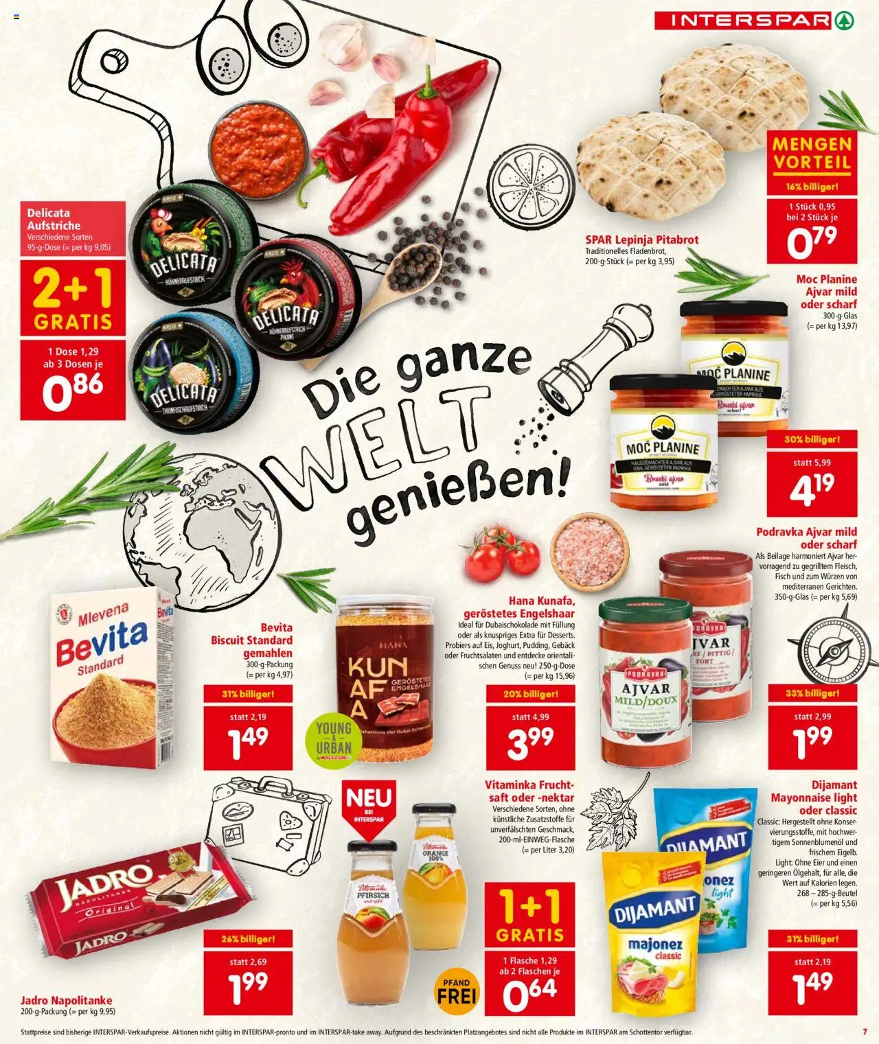 Interspar Flugblatt - Oberösterreich gültig ab 21.08.2025 | Seite: 7 | Produkte: Mayonnaise, Pfirsich, Eier, Saft