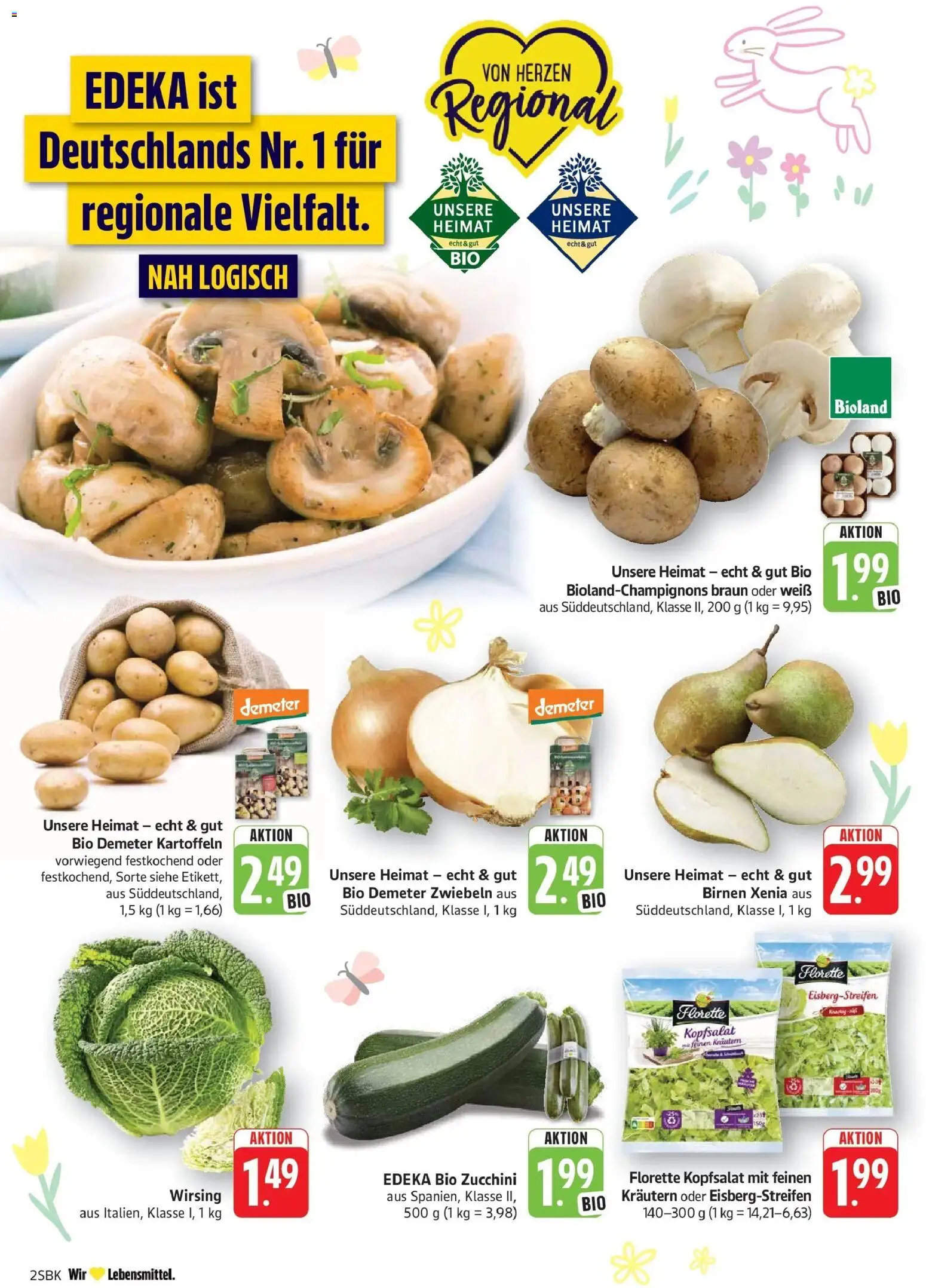 Edeka prospekt Pirmasens	 – gültig ab 23.03.2026 | Seite: 2 | Produkte: Kartoffeln, Zwiebeln, Zucchini