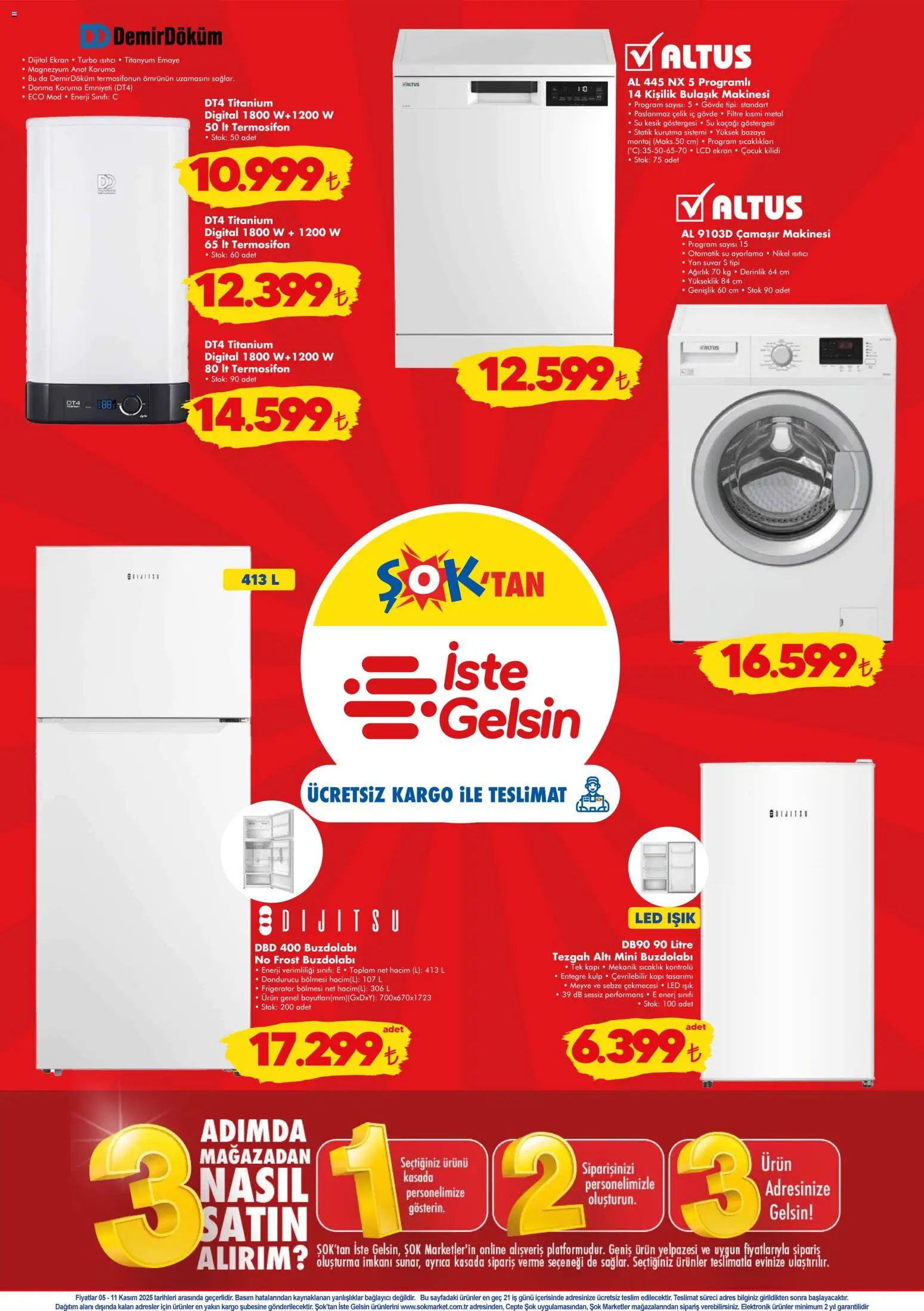 Şok Market Katalog - 05.11.2025 tarihinden itibaren geçerlidir | Sayfa: 8 | Ürünler: Sebze, Dondurucu, Çamaşır makinesi, Bulaşık makinesi