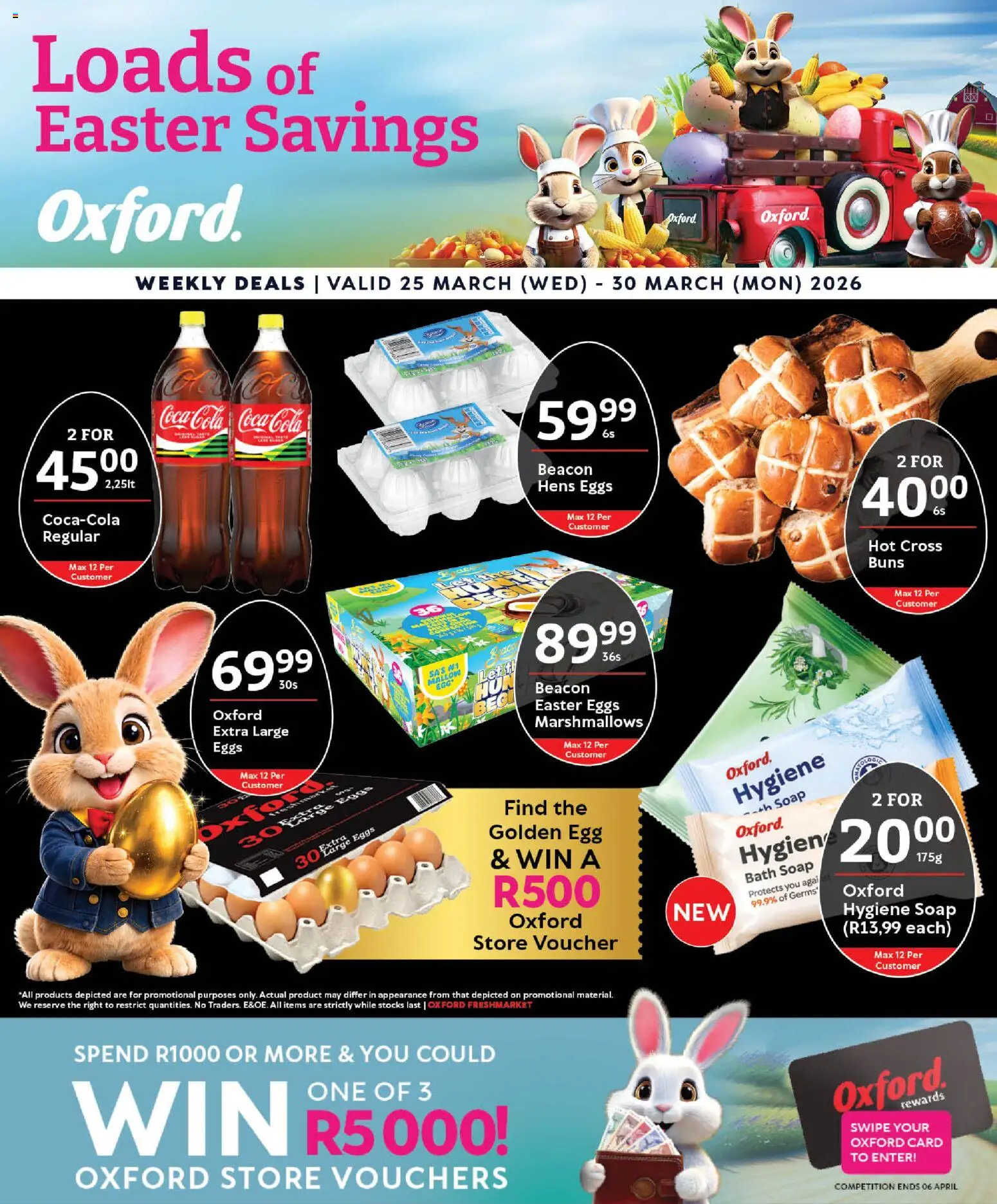 New Oxford Freshmarket catalogue – valid from 25.03.2026 | Page: 1 | Products: Buns, Bath, Eggs, Soap