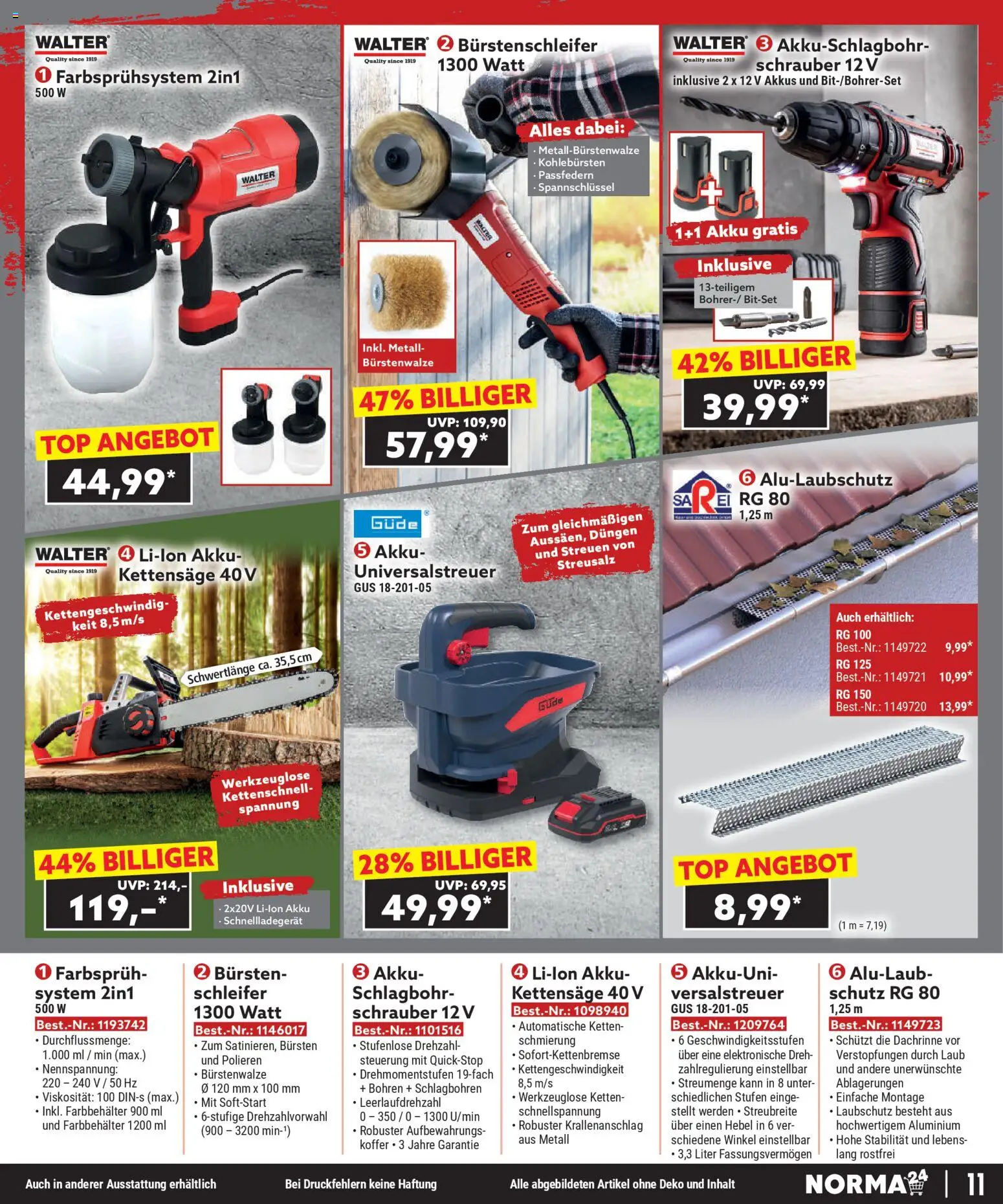 Norma Bestellmagazin November 2025 – gültig ab 01.11.2025 | Seite: 11 | Produkte: Top