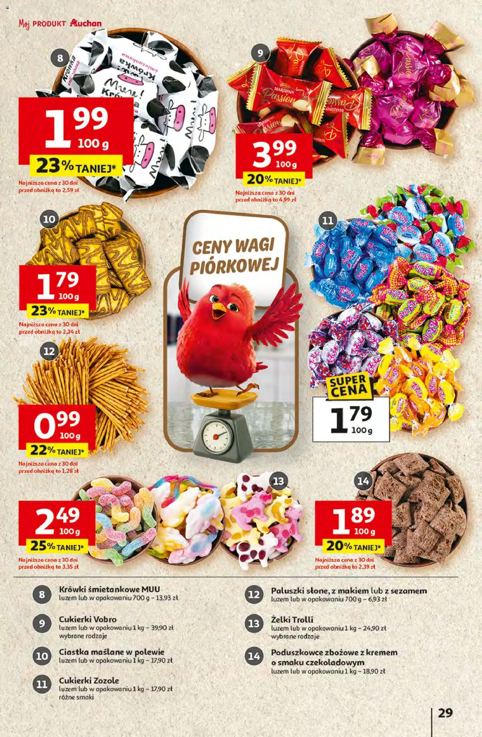Auchan gazetka - 30 Lat Hipermarket od 16.04.2026 | Strona: 29 | Produkty: Cukierki zozole, Żelki, Cukierki, Ciastka