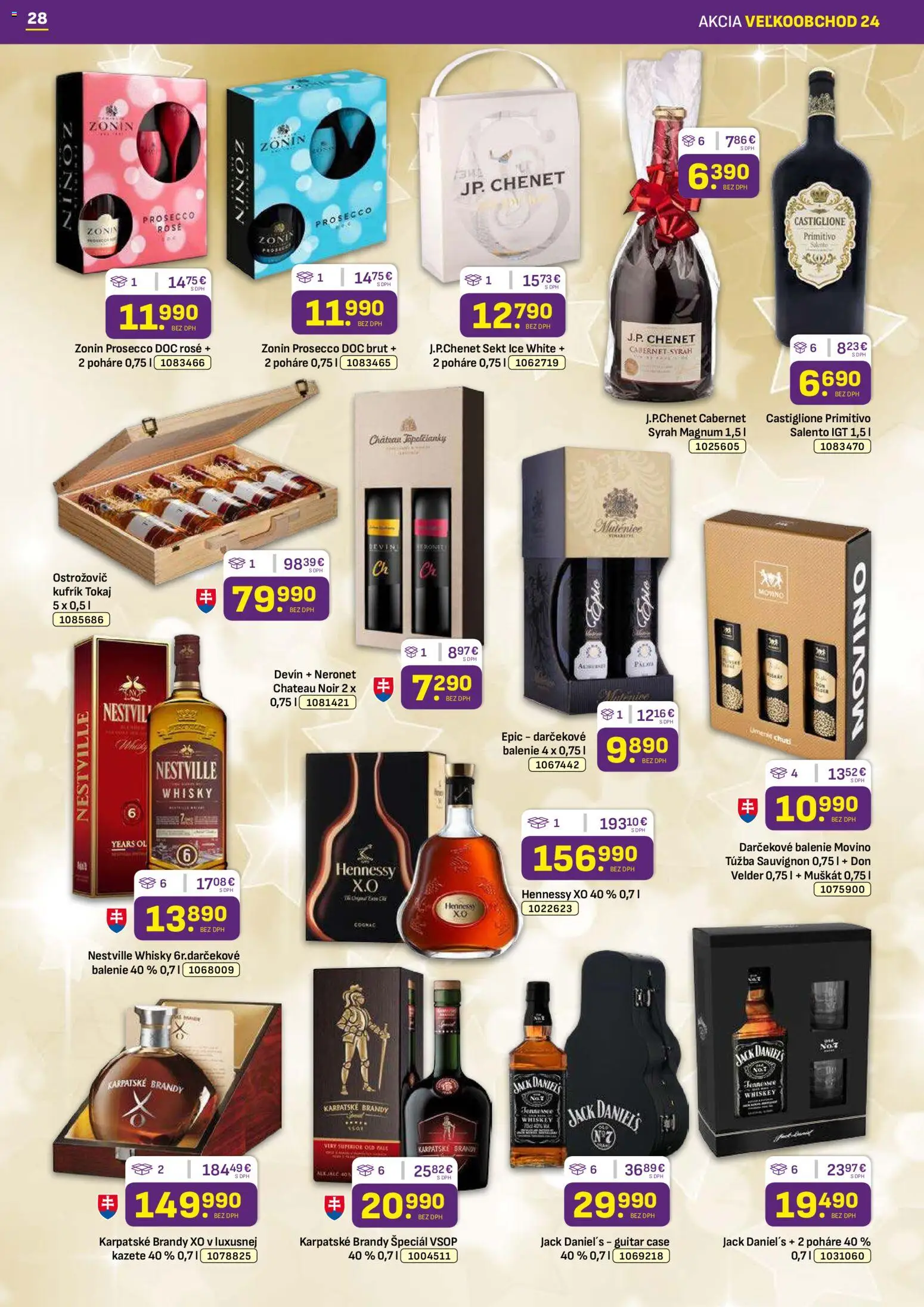Nové Libex akcie – leták je platný od 01.12.2025 | Strana: 28 | Produkty: Prosecco, Magnum, Brandy, Whisky