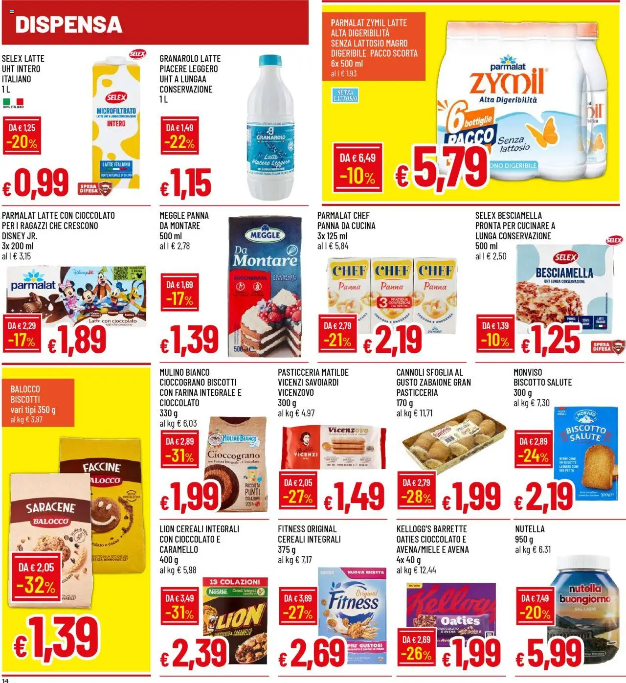 Volantino Famila del 22.09.2025 | Pagina: 14 | Prodotti: Cereali, Latte, Cacao, Savoiardi