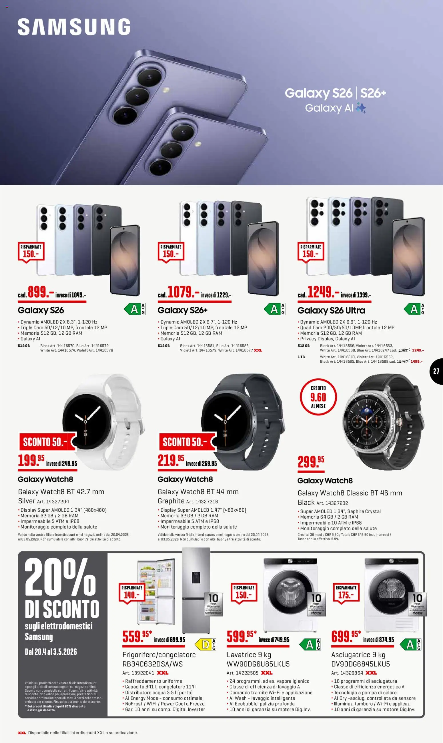Interdiscount aktionen 20% di sconto  IT – gültig ab 27.04.2026 | Seite: 27 | Produkte: Samsung