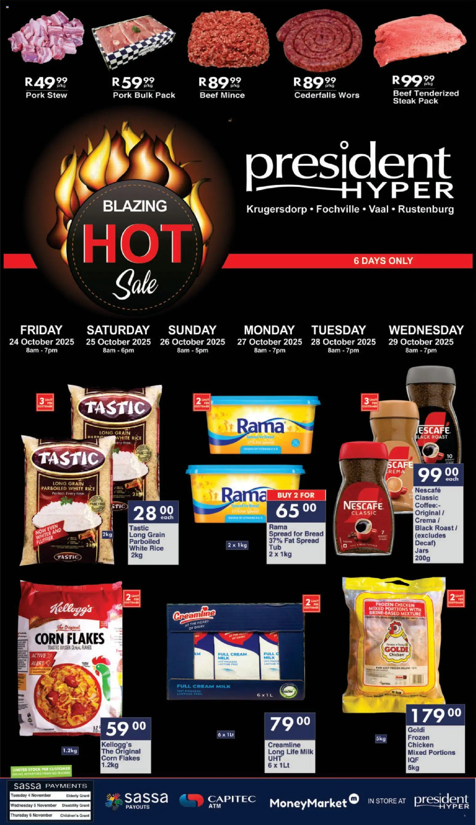 New President Hyper catalogue – valid from 24.10.2025 | Page: 1 | Products: Coffee, Chicken, Flakes, Stock