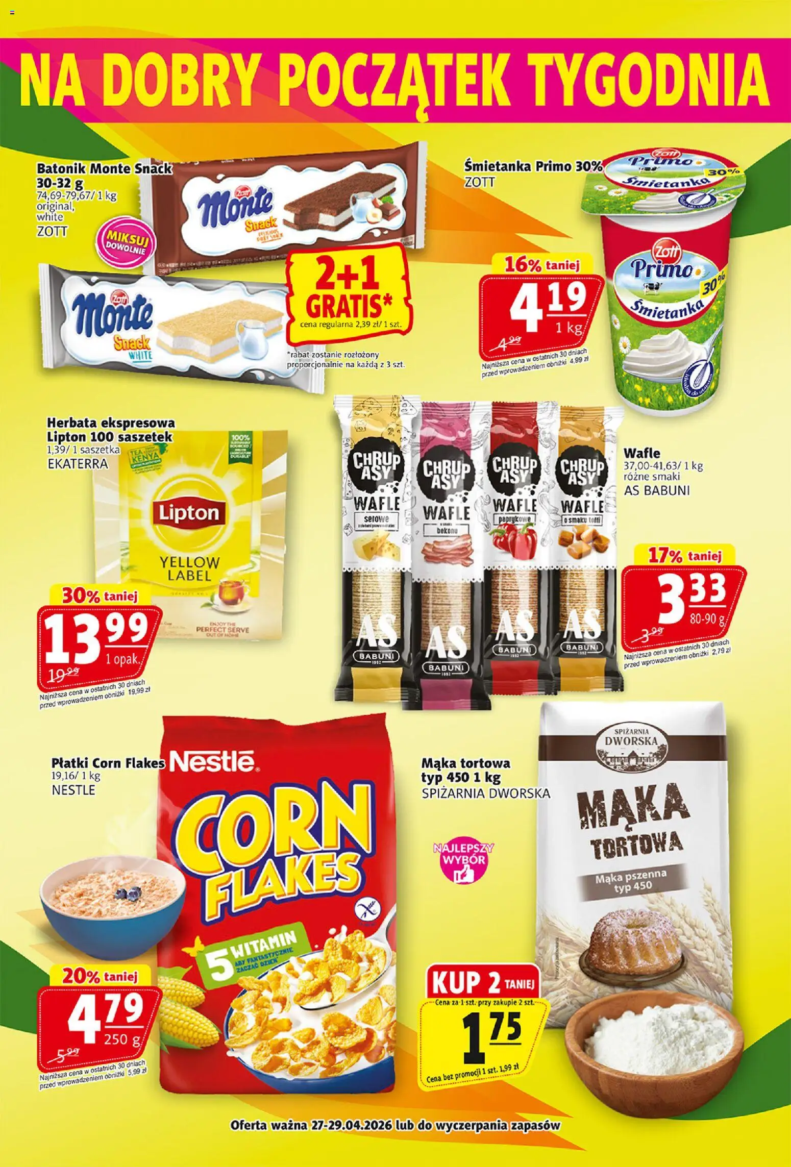 Prim Market gazetka od 23.04.2026 | Strona: 20 | Produkty: Wafle, Herbata, Płatki, Corn Flakes