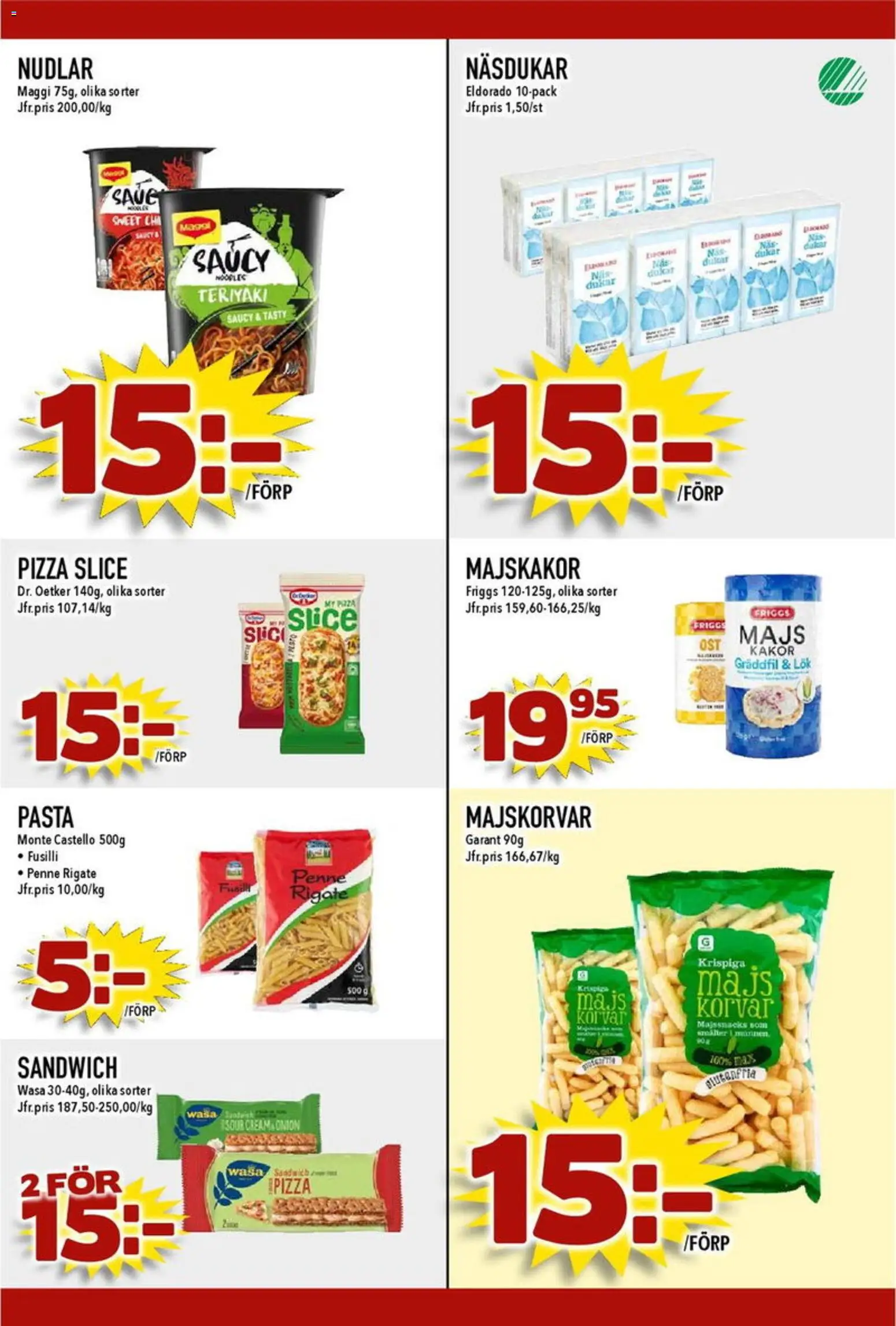 Matdax reklamblad aktuell från 16.03.2026 | Sida: 21 | Produkter: Sandwich, Näsdukar, Pizza, Pasta