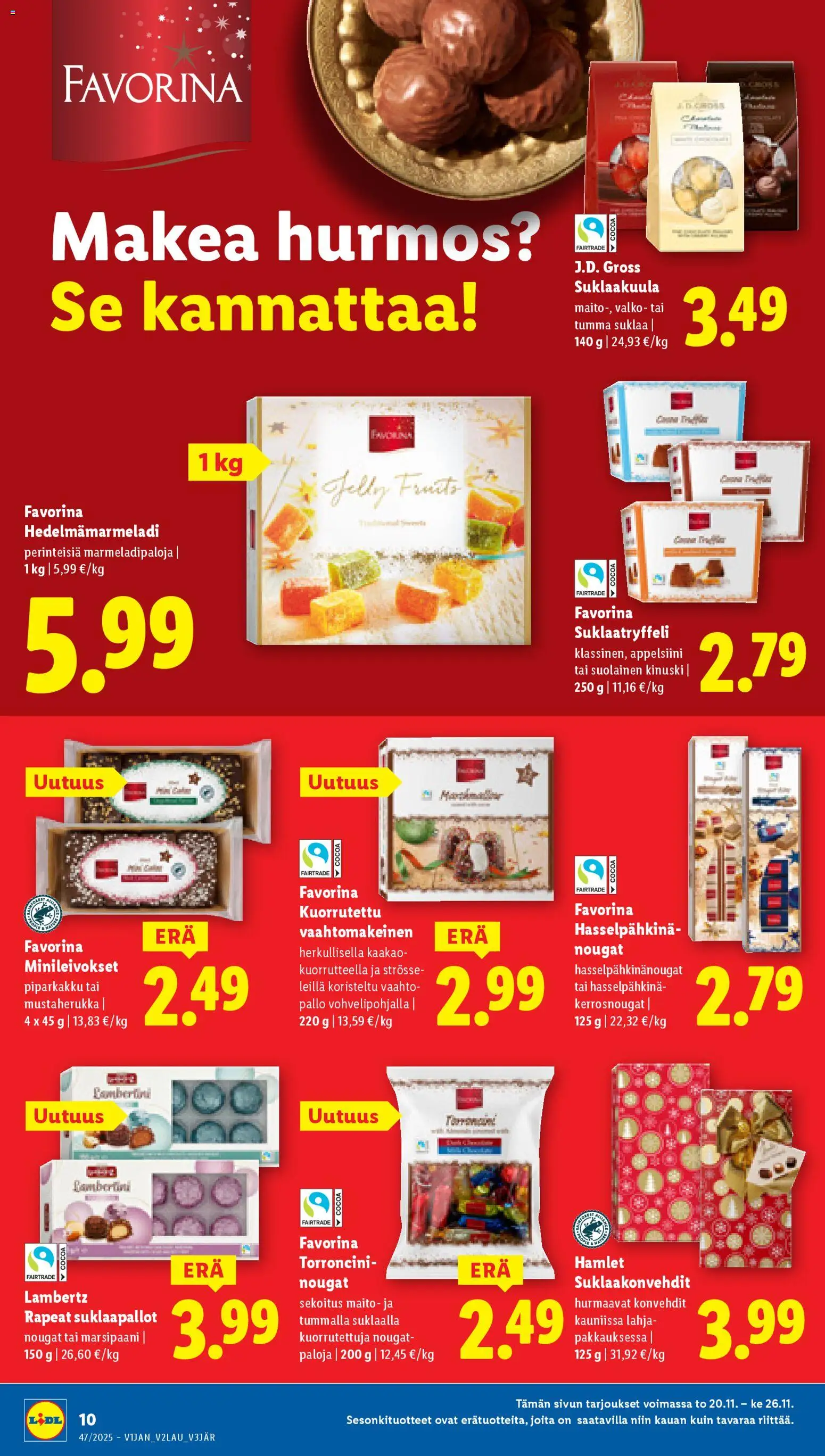 Lidl - Black Friday – voimassa 20.11.2025 alkaen | Sivu: 10 | Tuotteet: Maito, Suklaa