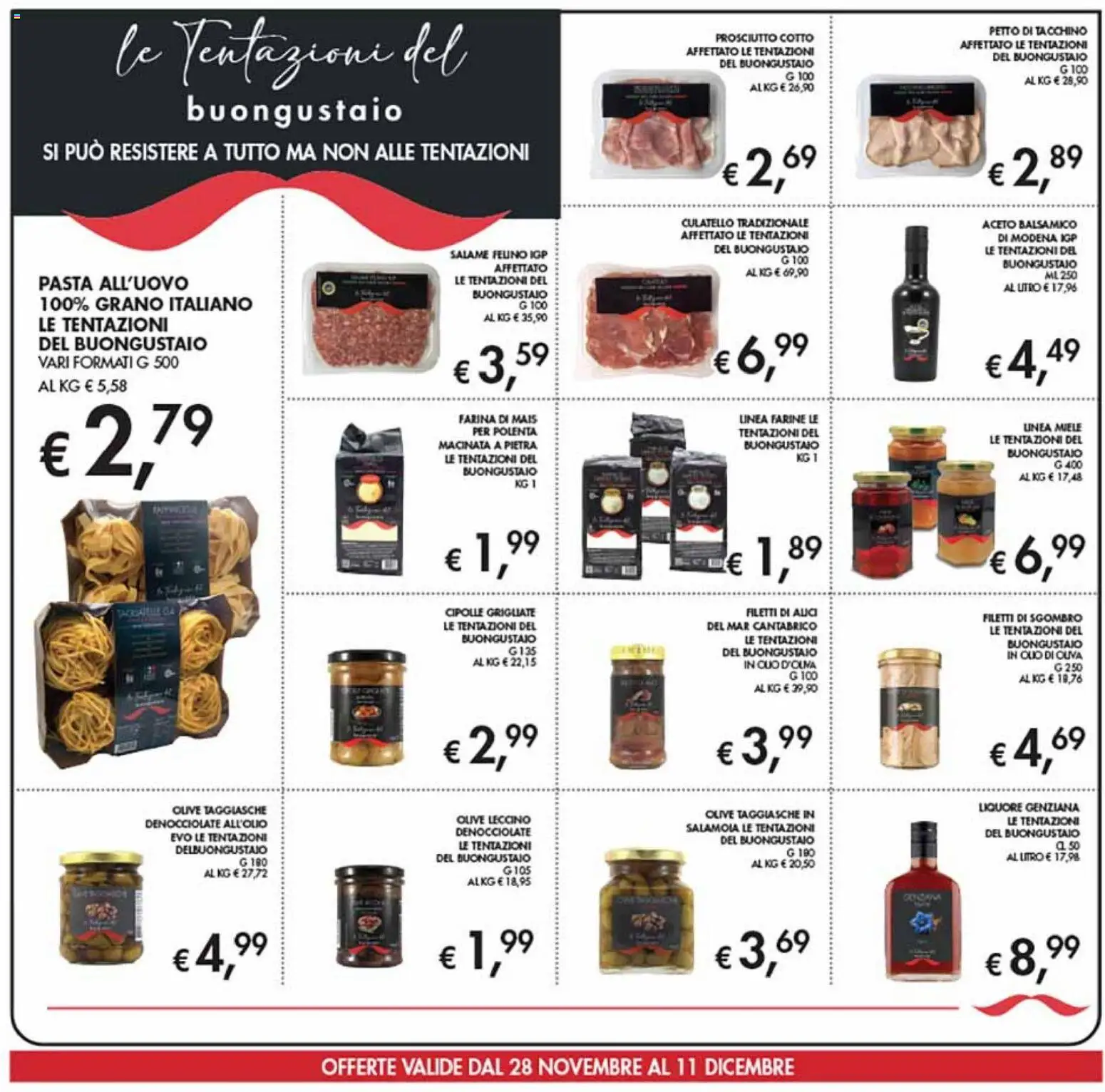 Volantino Coal del 28.11.2025 | Pagina: 12 | Prodotti: Prosciutto Cotto, Prosciutto, Pasta, Miele