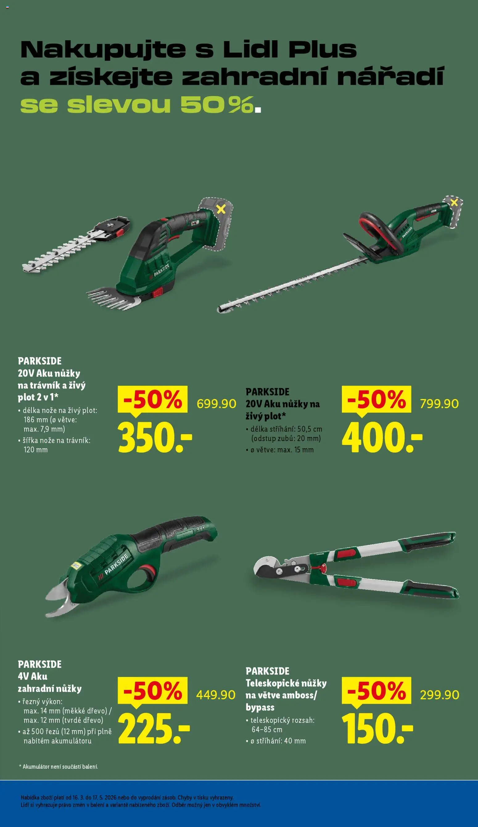 Lidl leták od 09.04.2026 | Strana: 51 | Produkty: Parkside, Nože, Nářadí, Teleskopické nůžky na větve