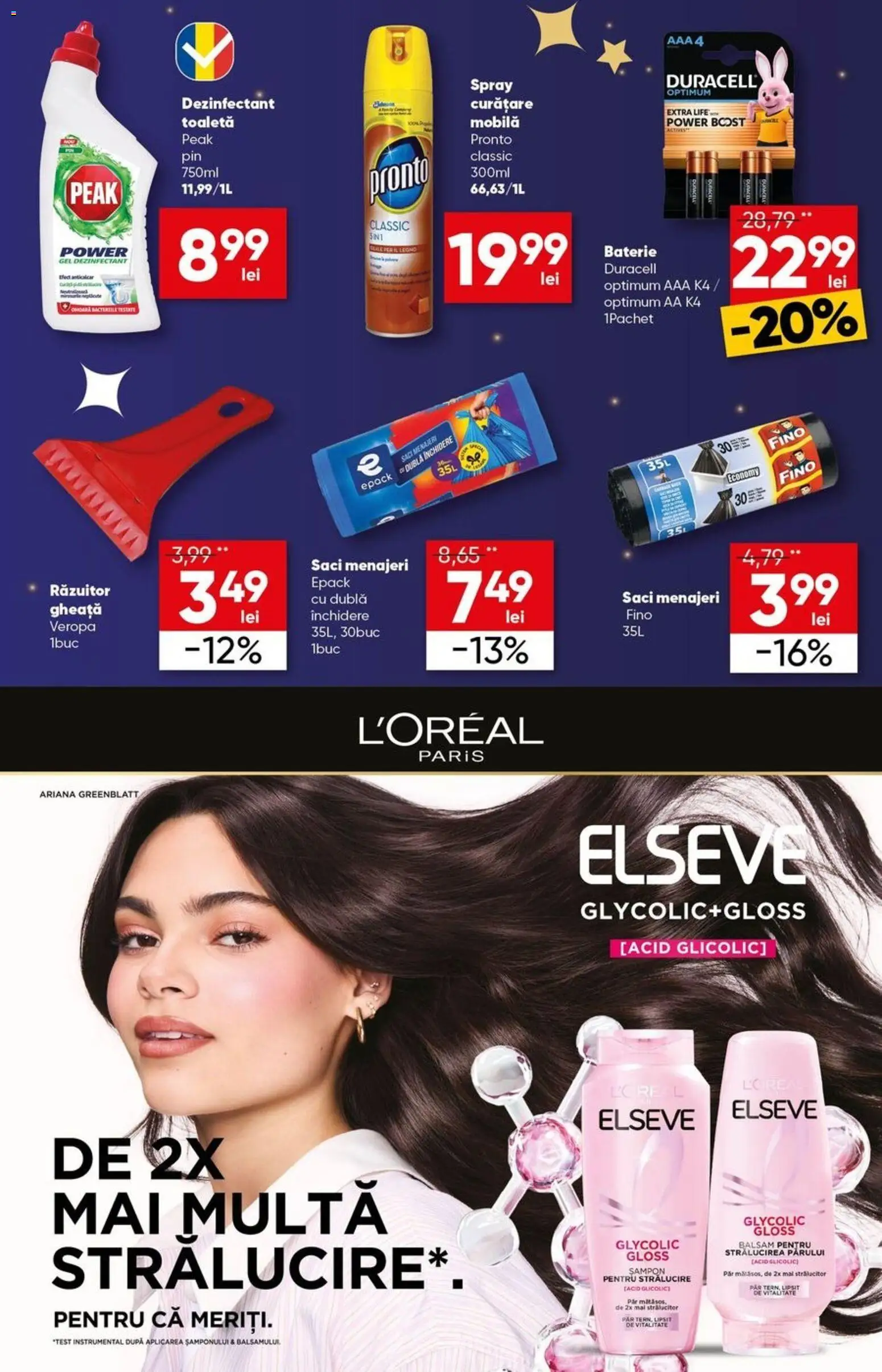 Noul catalog Profi – valabil de la 26.12.2025 | Pagină: 13 | Produse: Saci menajeri, Toaletă, Șampon, Gel dezinfectant