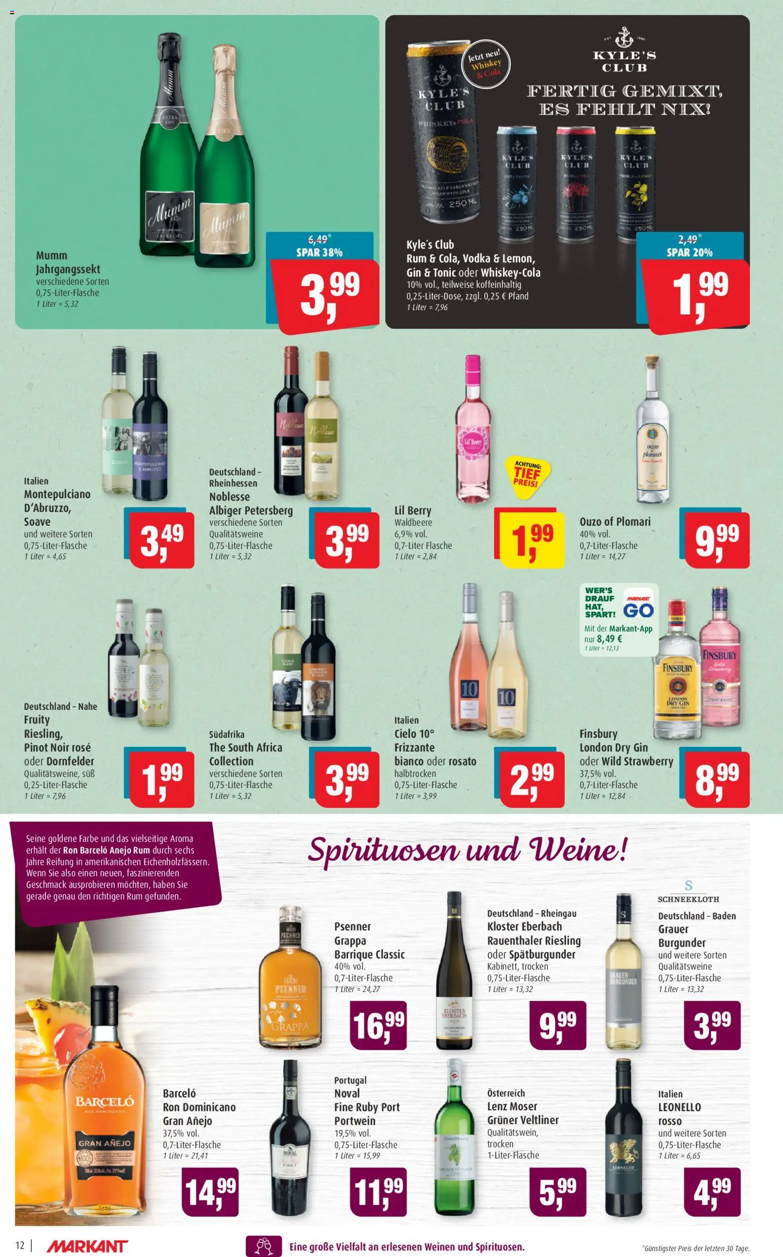 Markant Prospekt 	 – gültig ab 20.04.2026 | Seite: 12 | Produkte: Ouzo, Cola, Rum, Whiskey