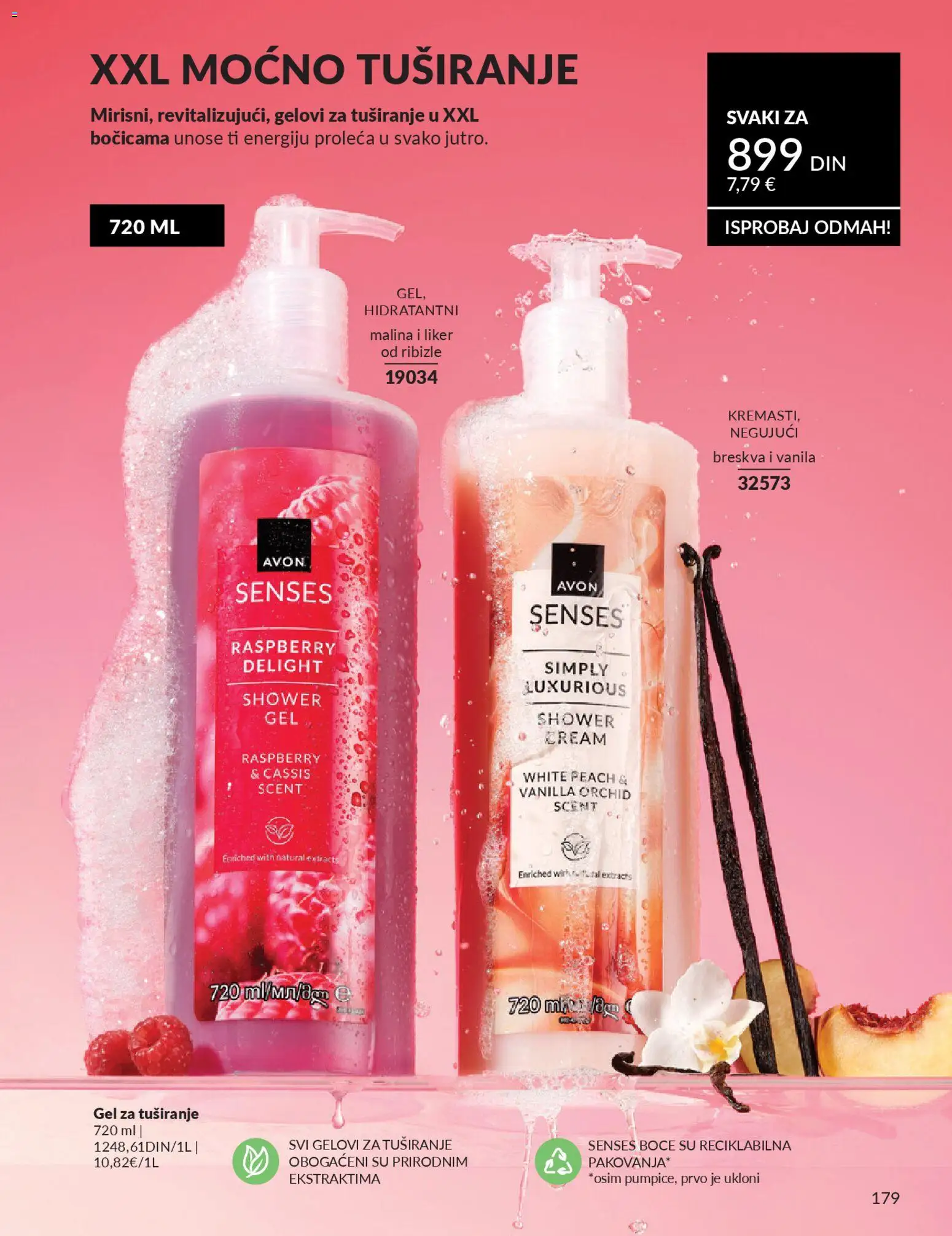 AVON katalog - važi od 29.12.2025 | Strana: 181 | Proizvode: Liker, Malina, Gel za tuširanje, Breskva