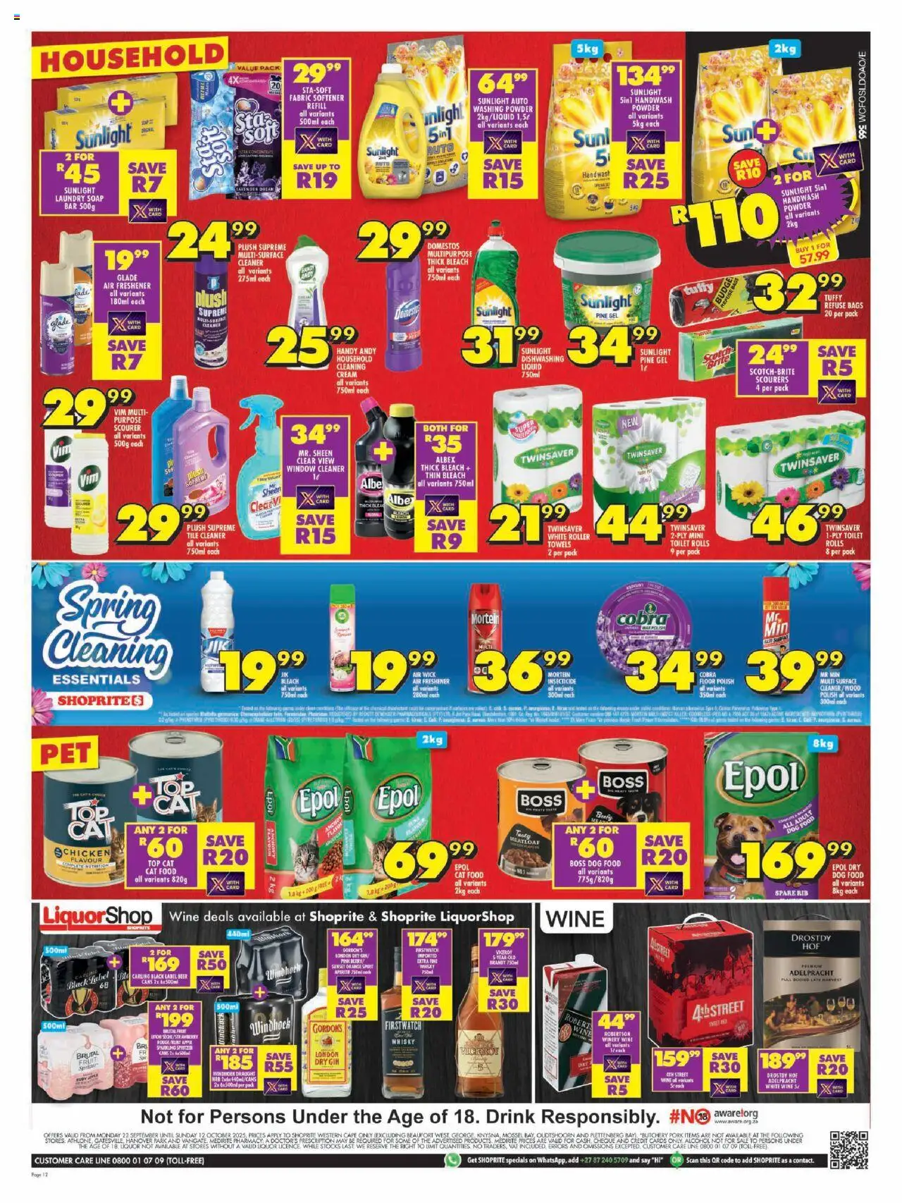 New Shoprite catalogue – valid from 22.09.2025 | Page: 12 | Products: Powder, Refuse bags, Soap, Fabric softener