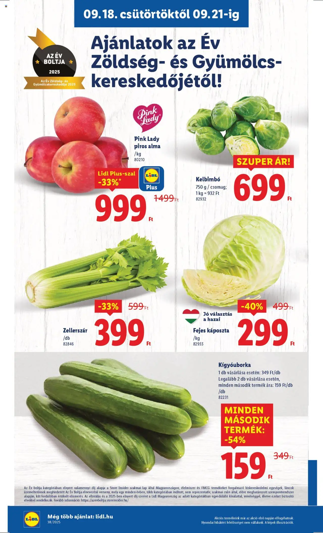 Lidl akciós ujság - amely érvényes a következő dátumtól: 18.09.2025 | Oldal: 10 | Termékek: Káposzta, Gyümölcs, Fejes káposzta, Zöldség