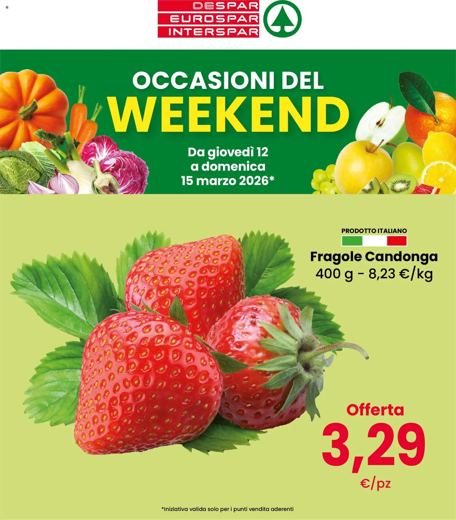 Volantino Interspar del 12.03.2026 | Pagina: 1 | Prodotti: Fragole