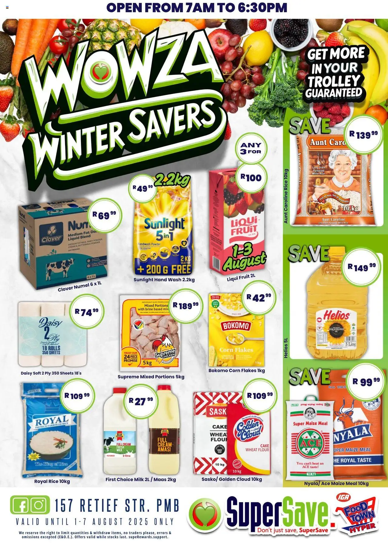 Super Save Specials │ valid from 01.08.2025 | Page: 1 | Products: Corn, Handwash, Rice, Cream