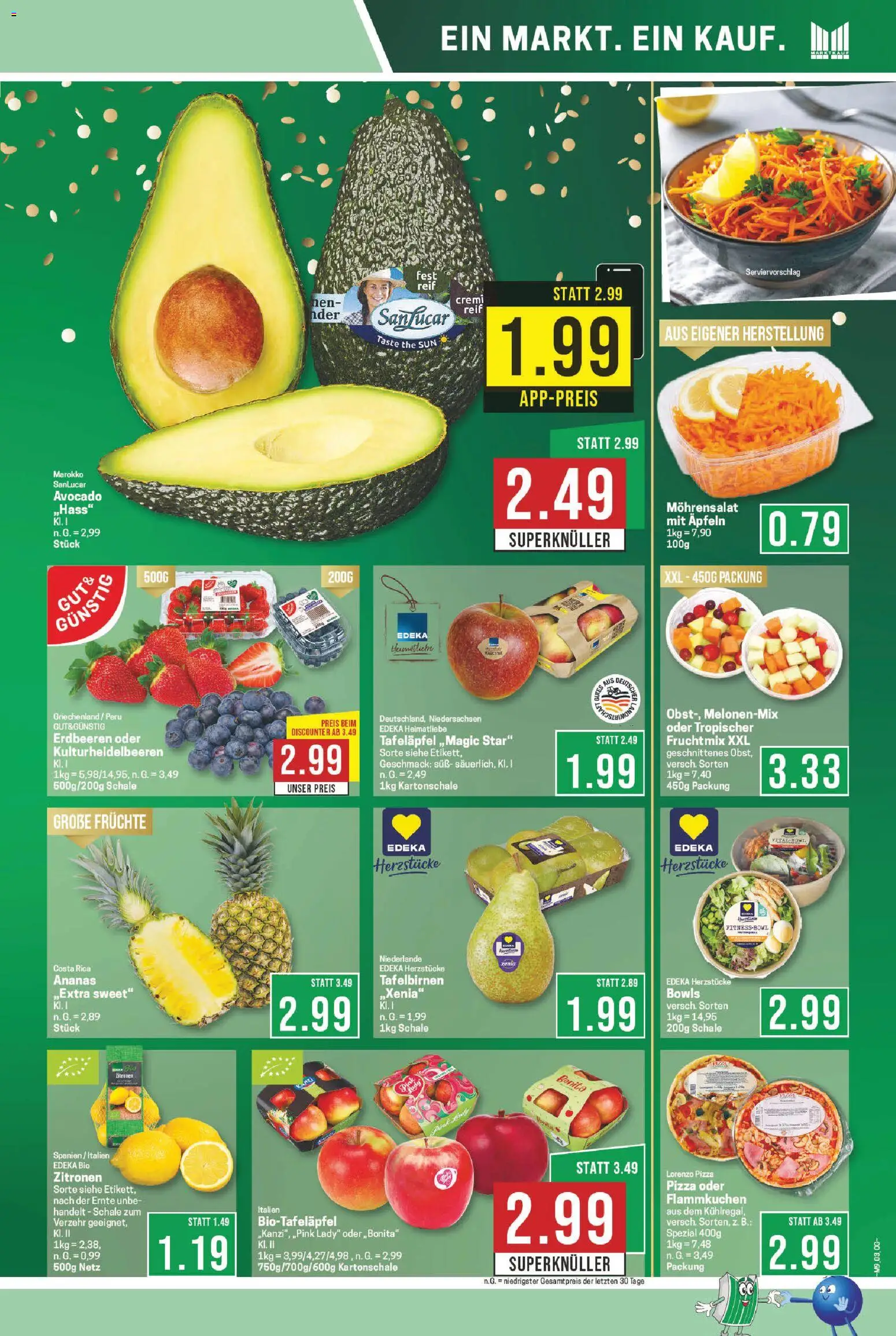 Marktkauf Prospekt 	 – gültig ab 23.02.2026 | Seite: 3 | Produkte: Ananas, Avocado, Erdbeeren, Zitronen