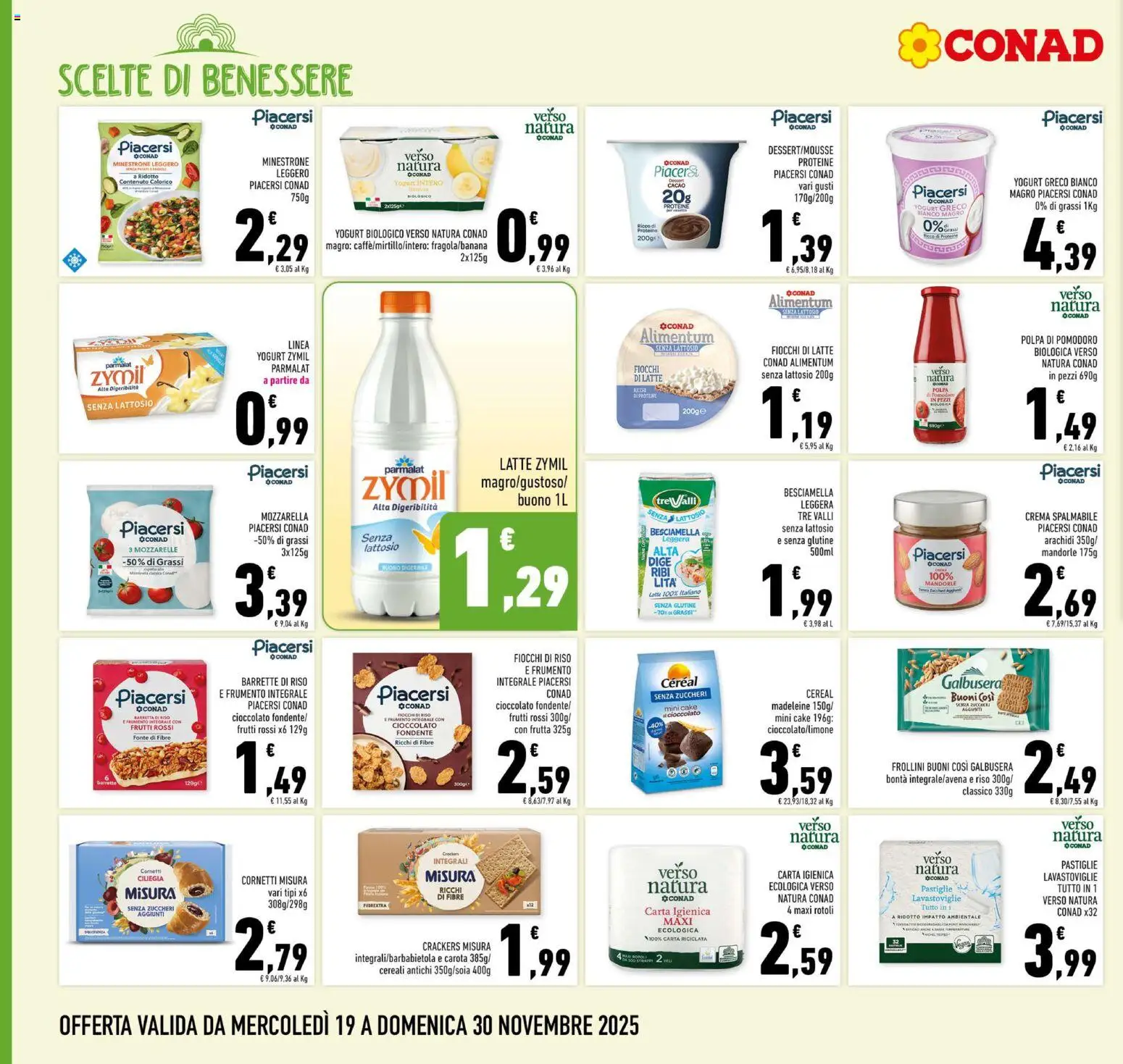 Volantino Conad del 19.11.2025 | Pagina: 8 | Prodotti: Crema, Cereali, Latte, Cacao