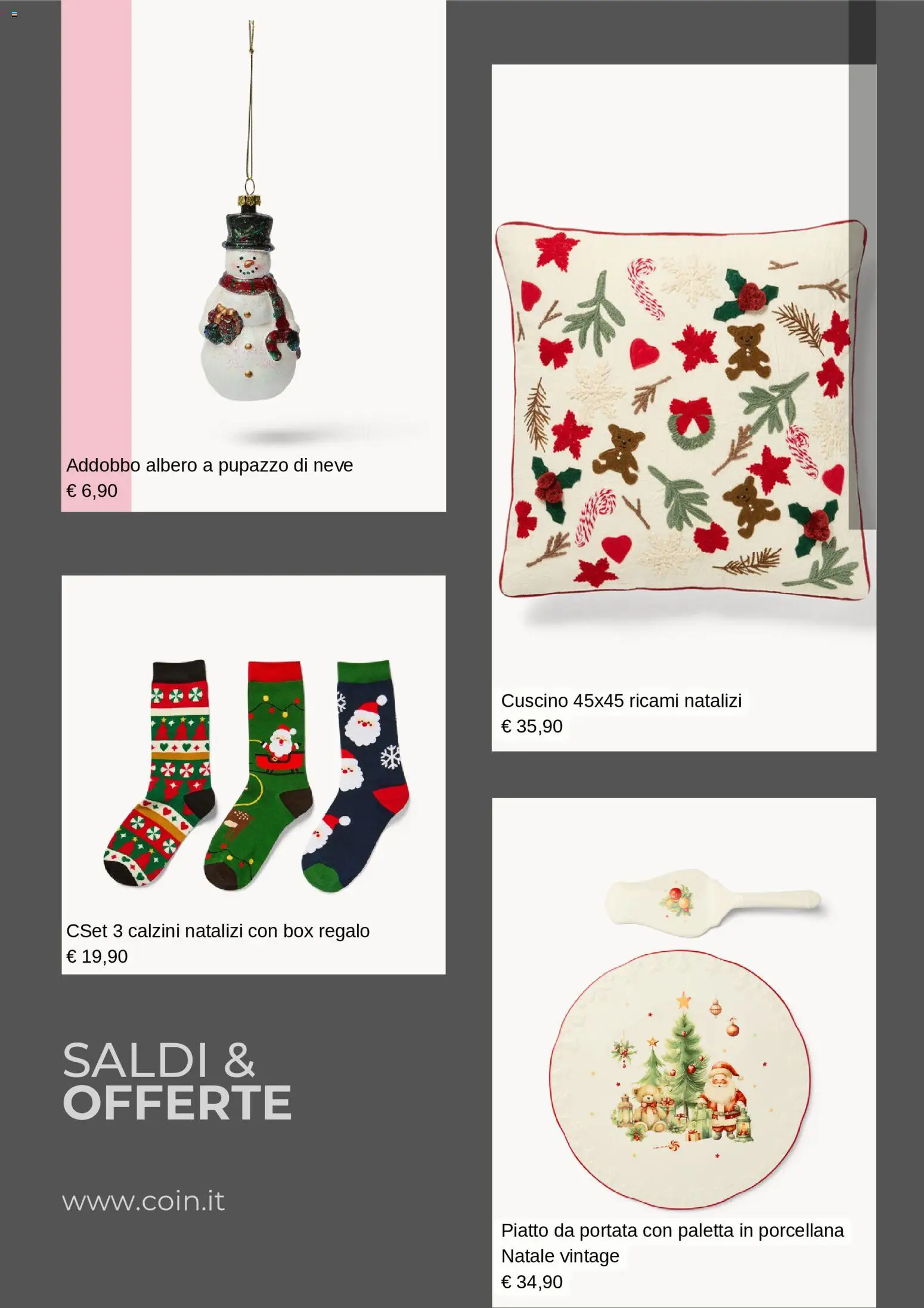 Volantino Coin del 07.11.2025 | Pagina: 3 | Prodotti: Paletta, Calzini, Piatto, Cuscino