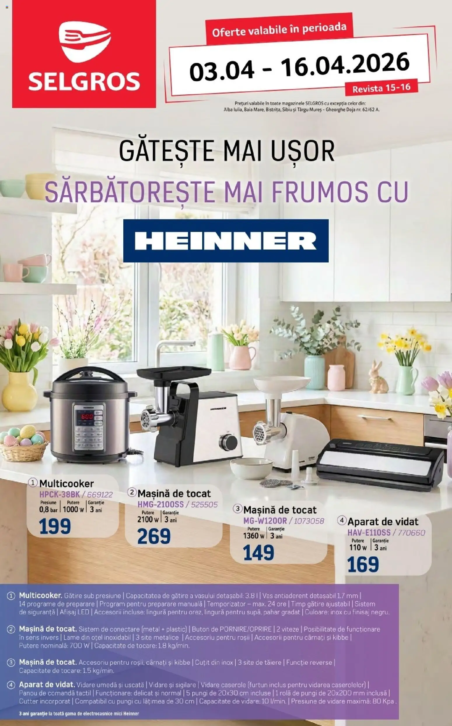 Noul catalog Selgros – valabil de la 03.04.2026 | Pagină: 1 | Produse: Cutter, Caserole, Cuțit, Roșii