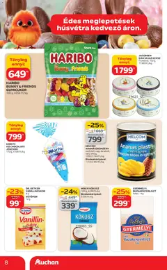 Auchan Akciós újság - amely érvényes a következő dátumtól: 19.02.2026 | Oldal: 8 | Termékek: Sütőpor, Vanillincukor, Gumicukor, Só