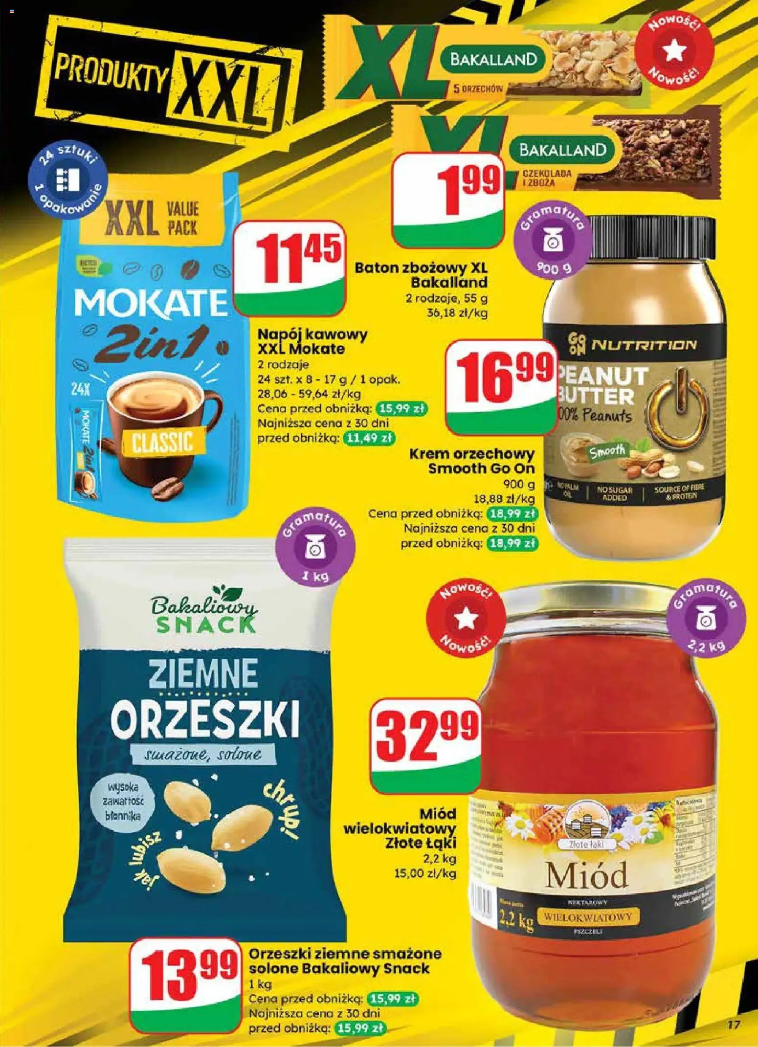 Dino gazetka od 18.03.2026 | Strona: 17 | Produkty: Miód, Krem orzechowy, Orzeszki ziemne, Czekolada