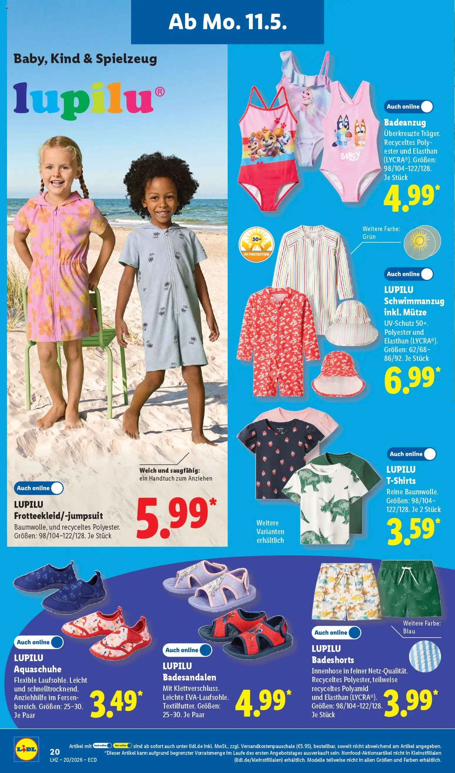 Lidl Prospekt – gültig ab 11.05.2026 | Seite: 12 | Produkte: Badeshorts, Badeanzug