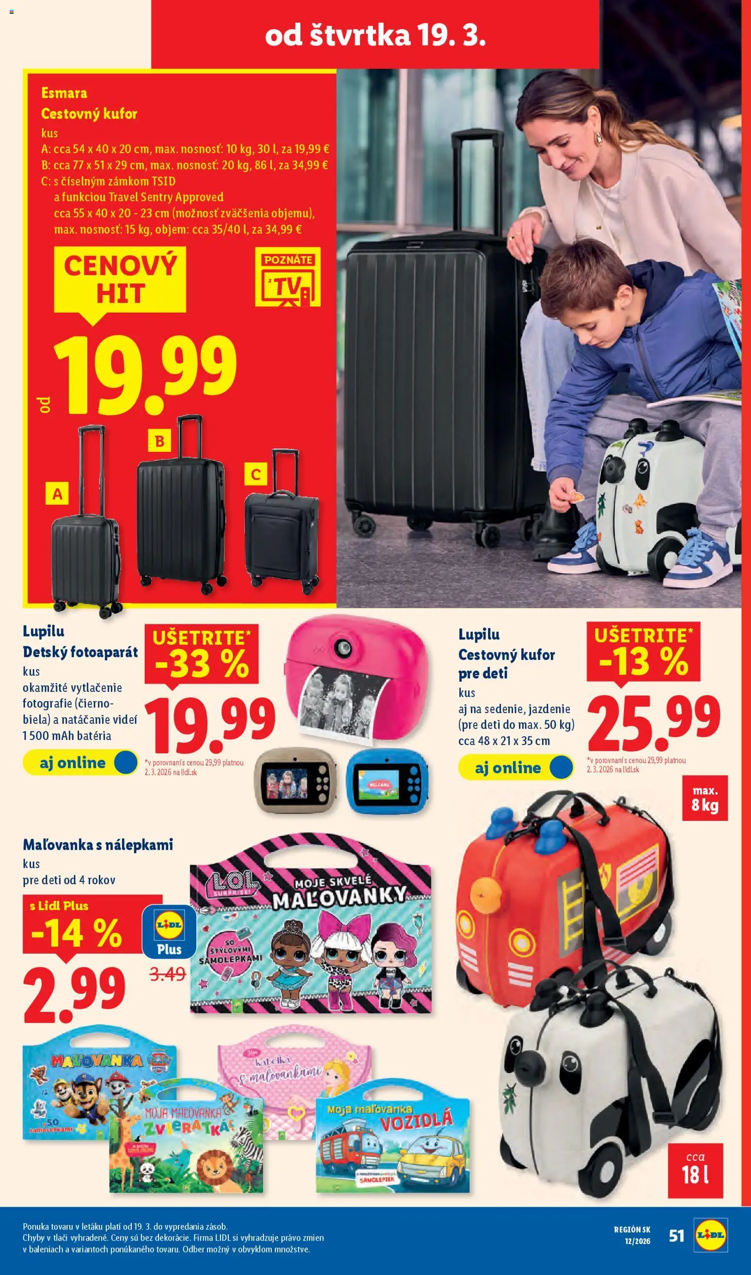 Nové Lidl akcie – leták je platný od 19.03.2026 | Strana: 33 | Produkty: Detský fotoaparát, Fotoaparát, Batéria