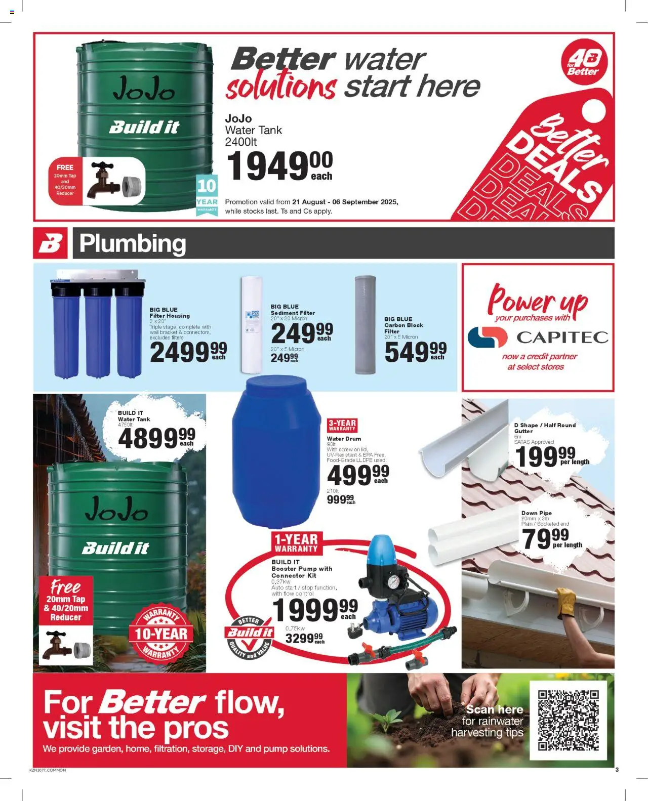 Build It Specials │ valid from 21.08.2025 | Page: 3 | Products: Connector, Tank, Tap, Pipe