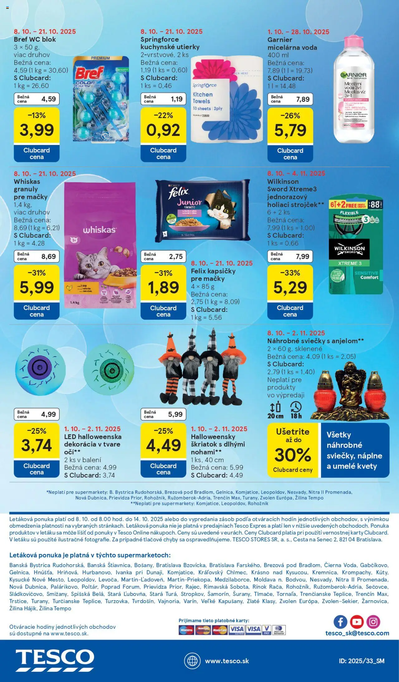 Nové Tesco akcie – leták je platný od 08.10.2025 | Strana: 24 | Produkty: Hodiny, Strojček, Holiaci strojček, Voda