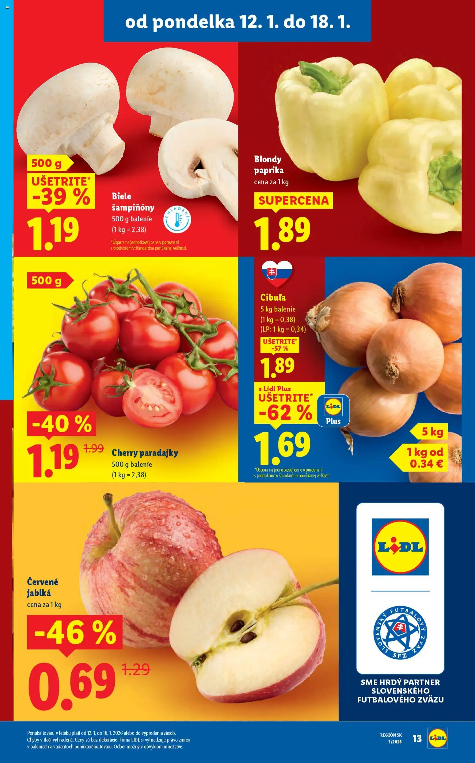 Nové Lidl akcie – leták je platný od 15.01.2026 | Strana: 47 | Produkty: Paprika, Jablká, Paradajky, Cherry paradajky